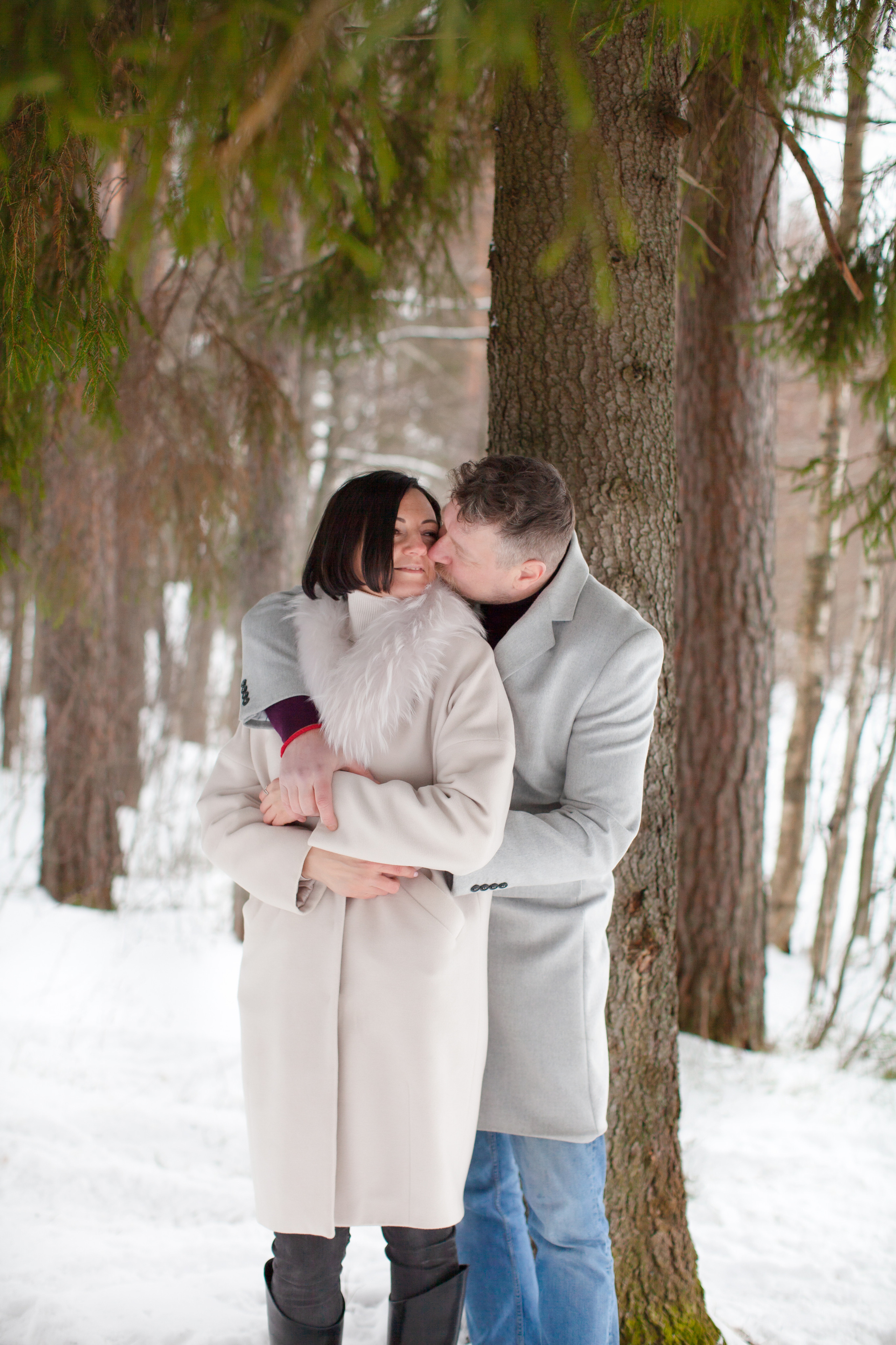 Зимой тепло в кругу семьи. Портретная и семейная съемка. Фотограф анималист