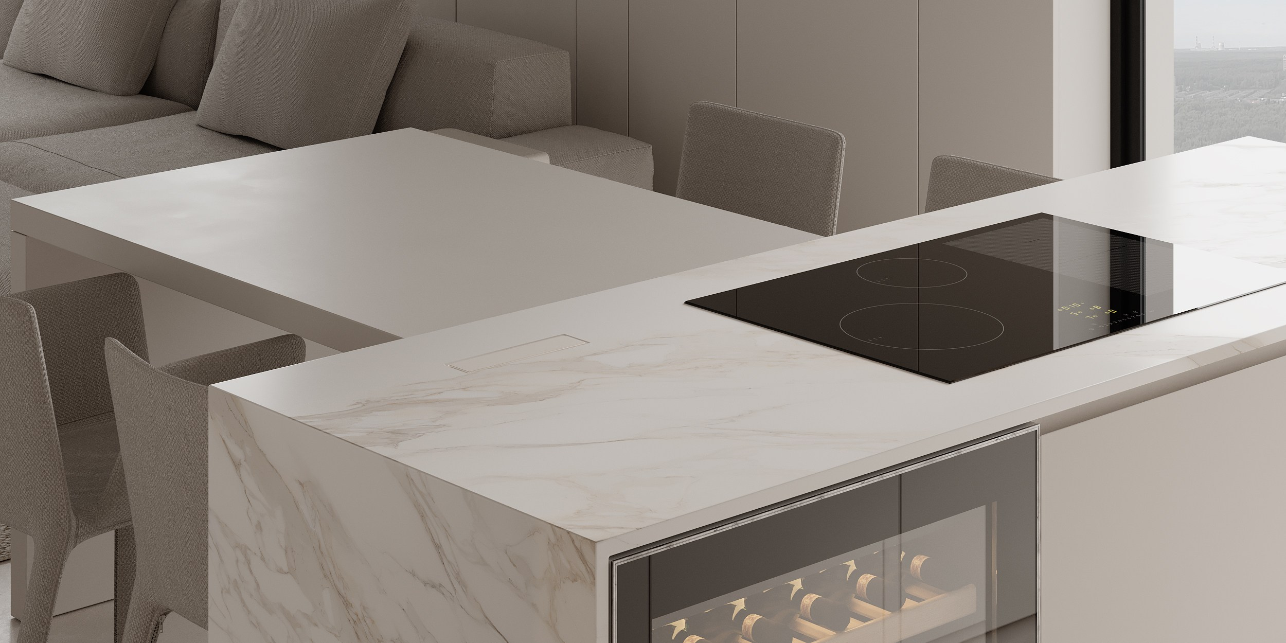 Монохромный интерьер просторной квартиры в Москве. Дизайн интерьера Санкт-Петербург | Москва | Калининград