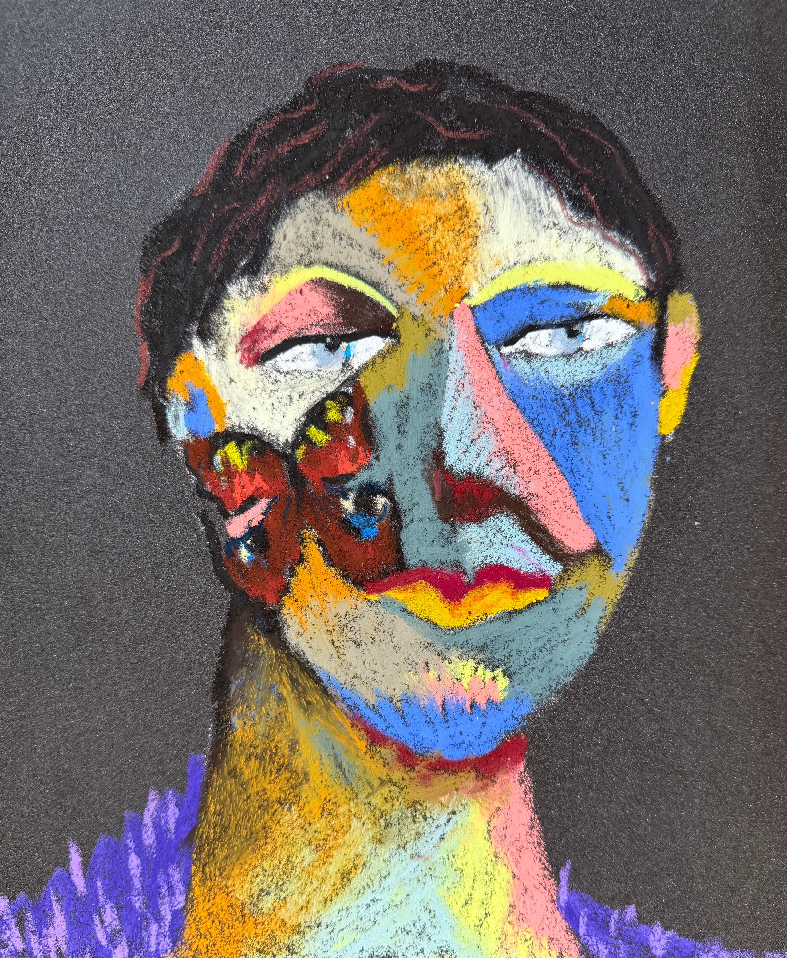 Butterfly. Oil pastel, sandpaper.11 x9 in