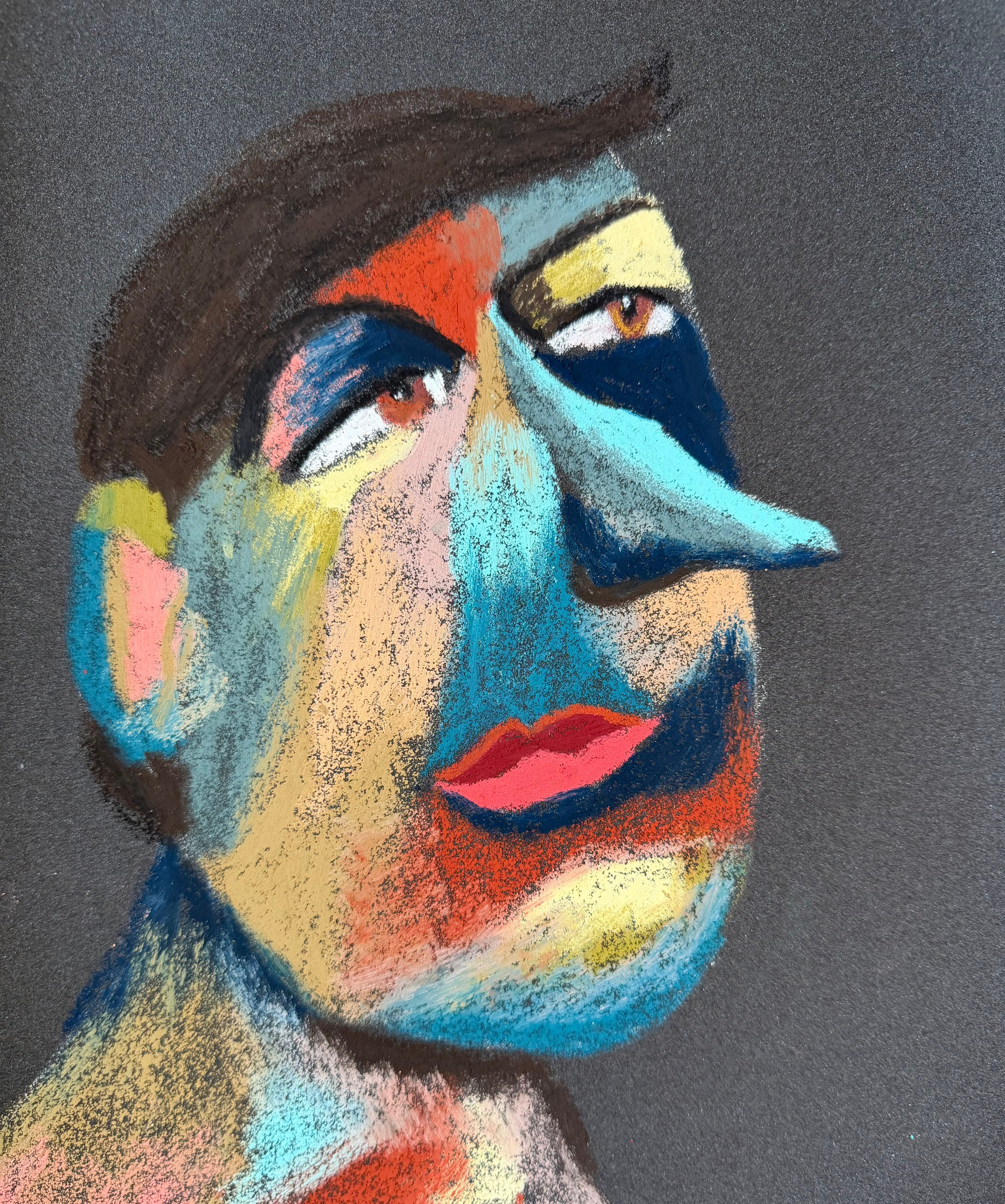 Defender. Oil pastel, sandpaper.11 x9 in
