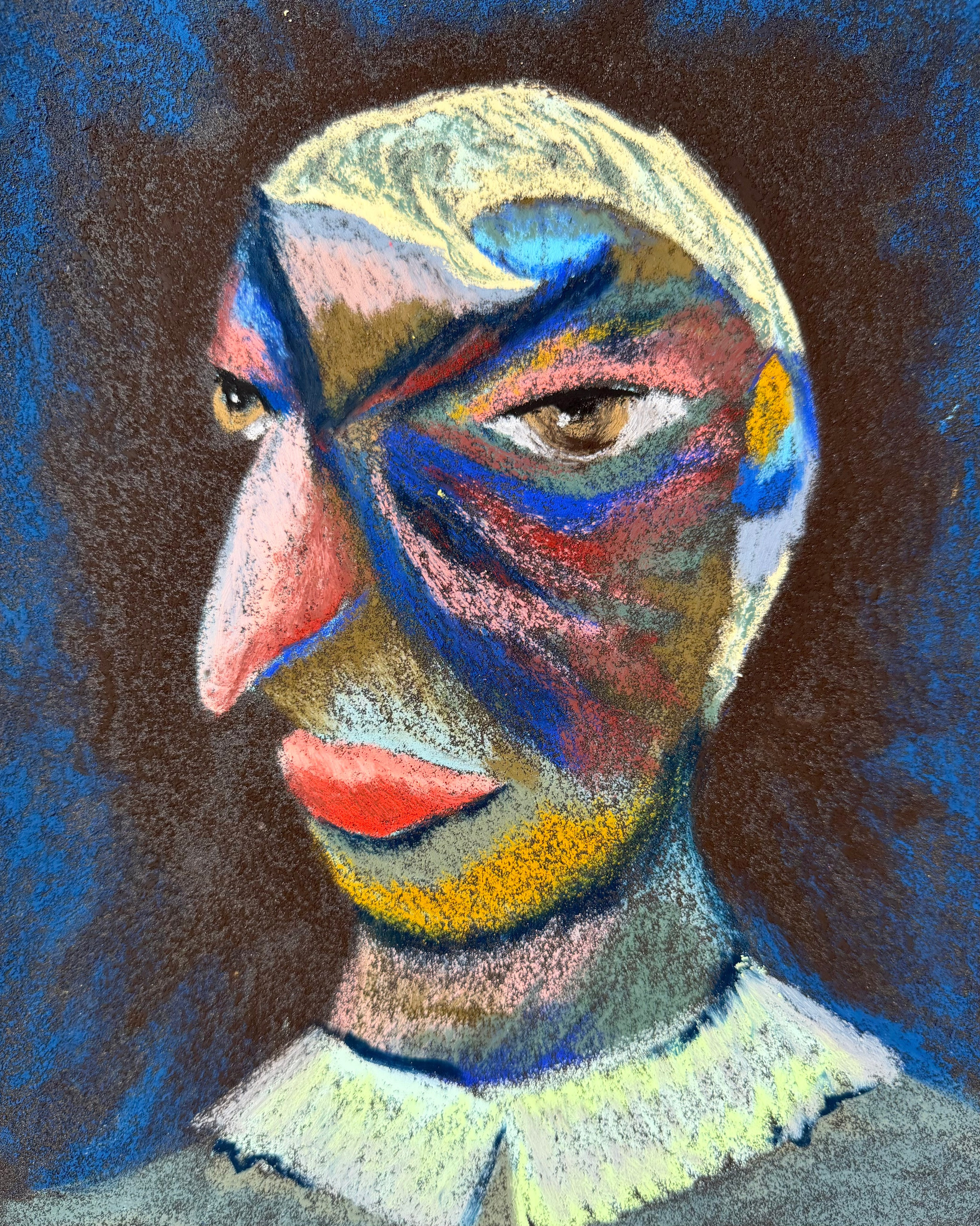 Immigrant , oil pastel on sandpaper, 11 x 9 in