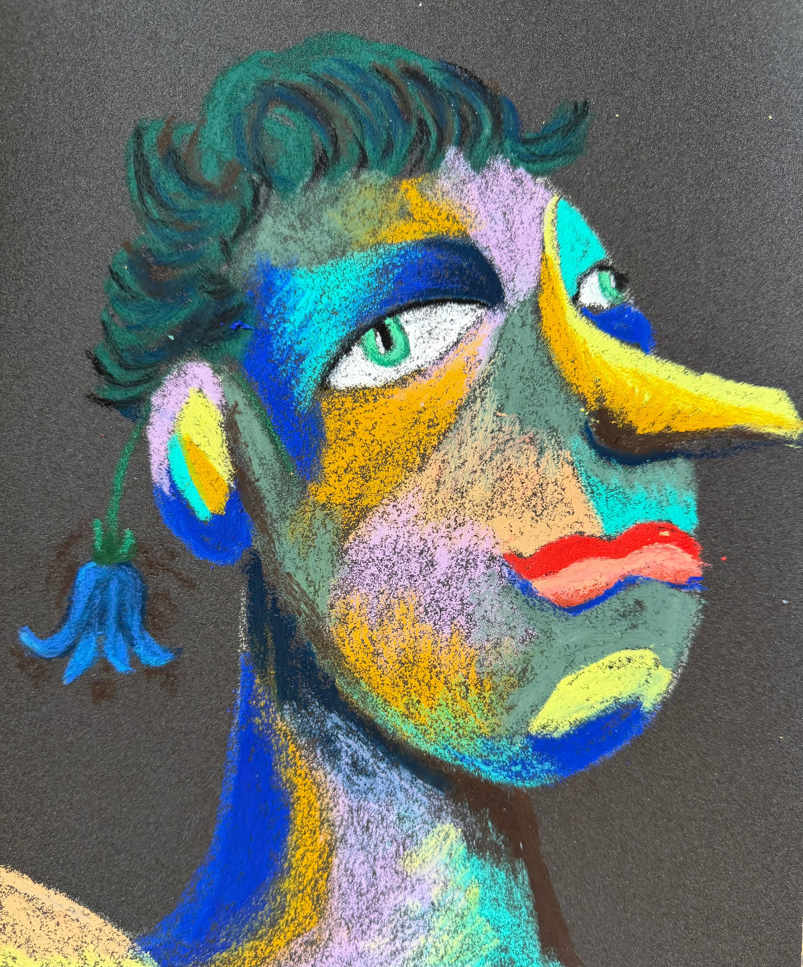 The Bell. Oil pastel, sandpaper.11 x9 in