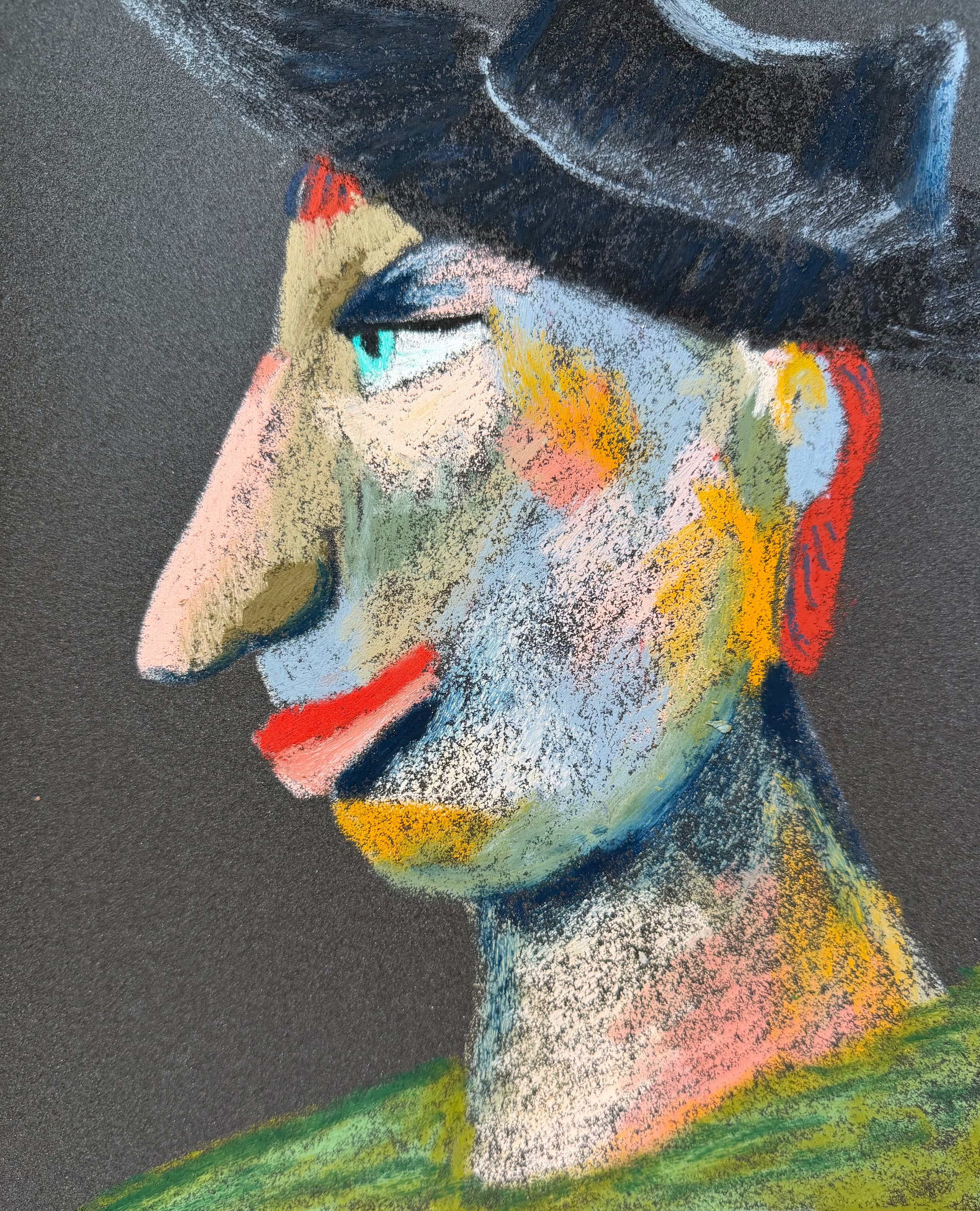 - Oil pastel, sandpaper.11 x9 in