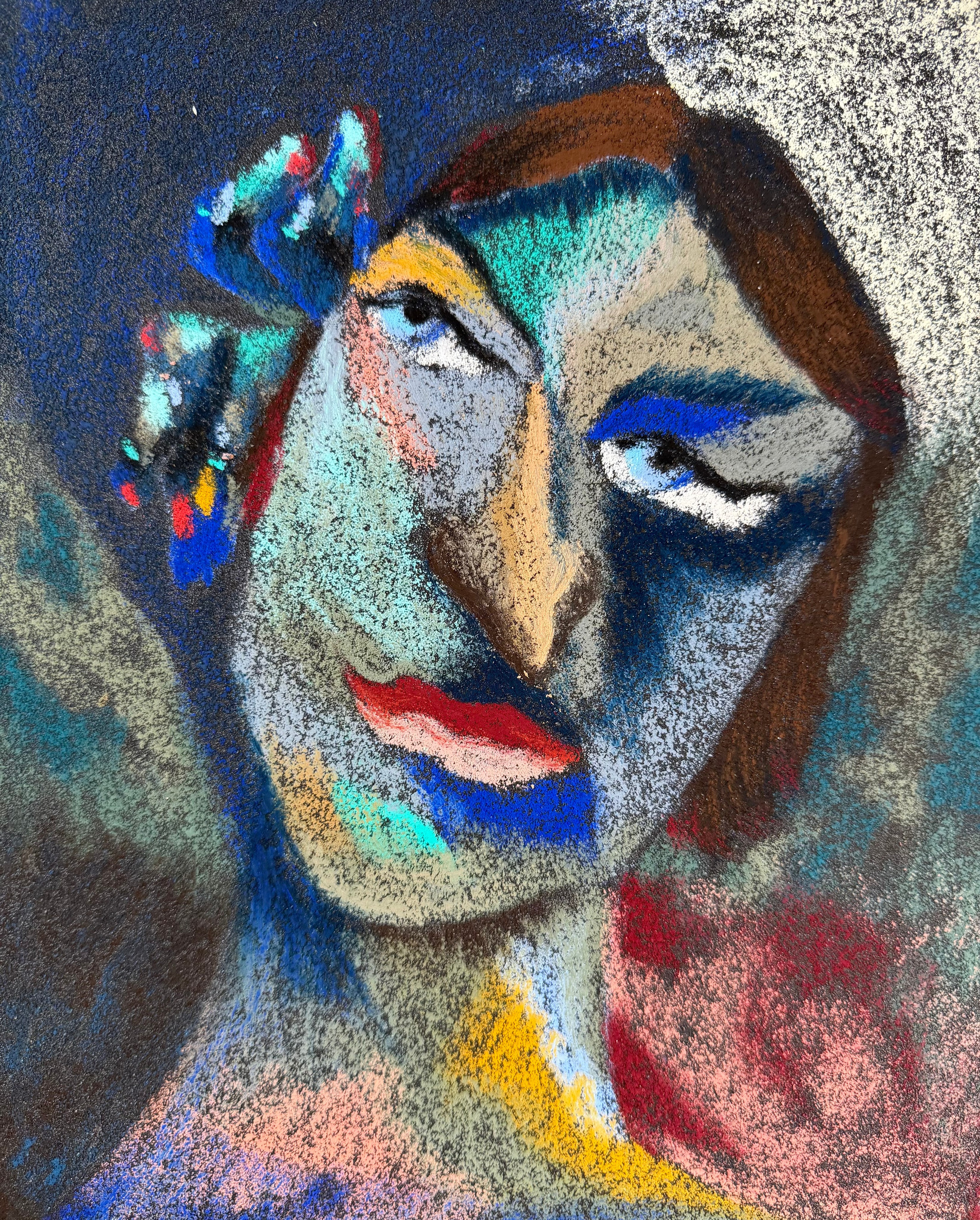  Dear guest, oil pastel on sandpaper, 11 x 9 in