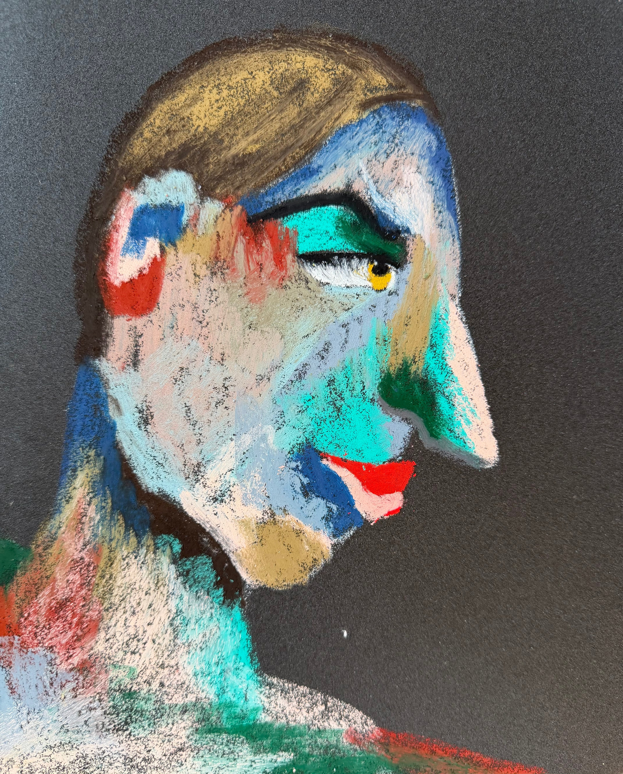 -Oil pastel, sandpaper.11 x9 in