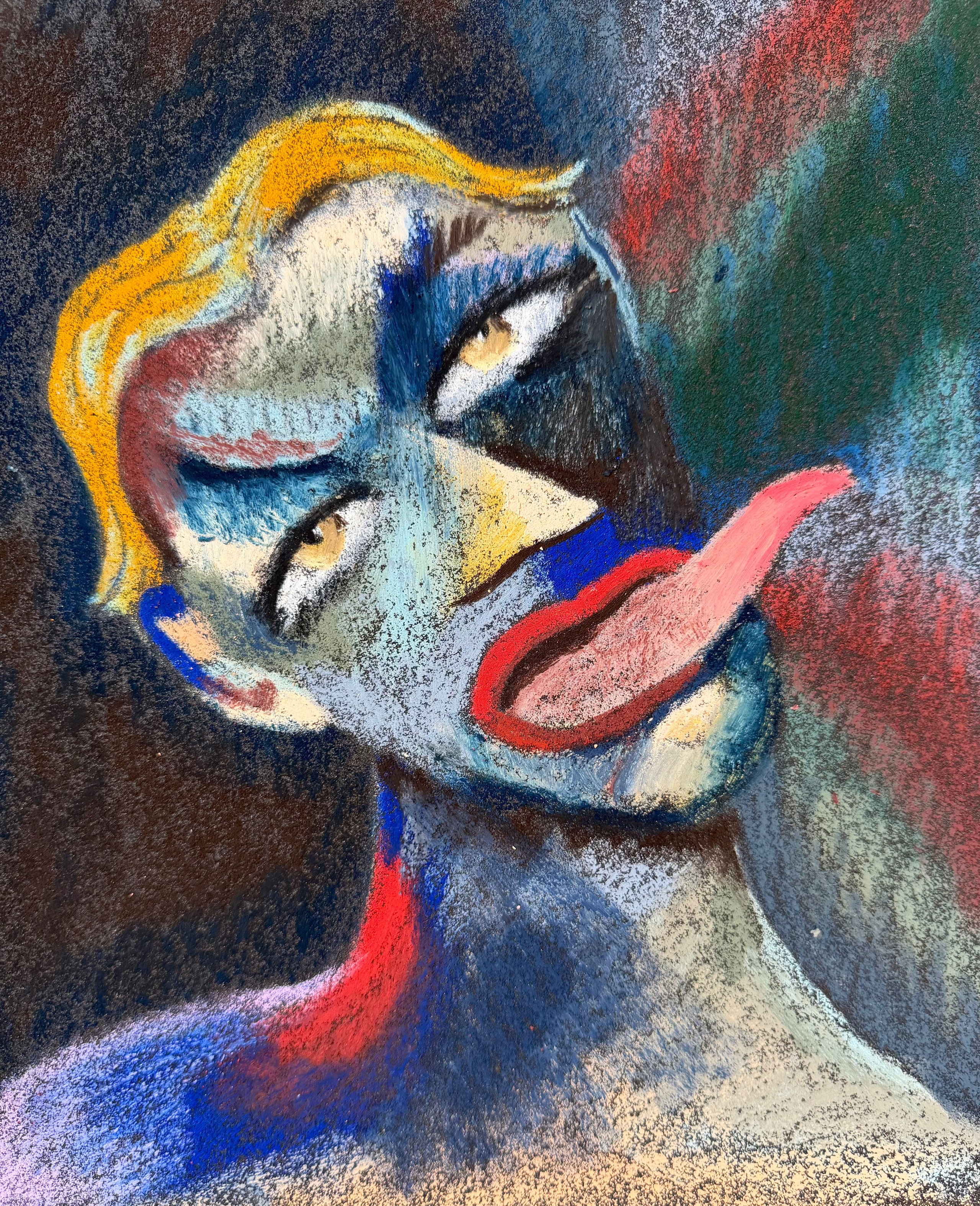 Another person , oil pastel on sandpaper, 11 x 9 in