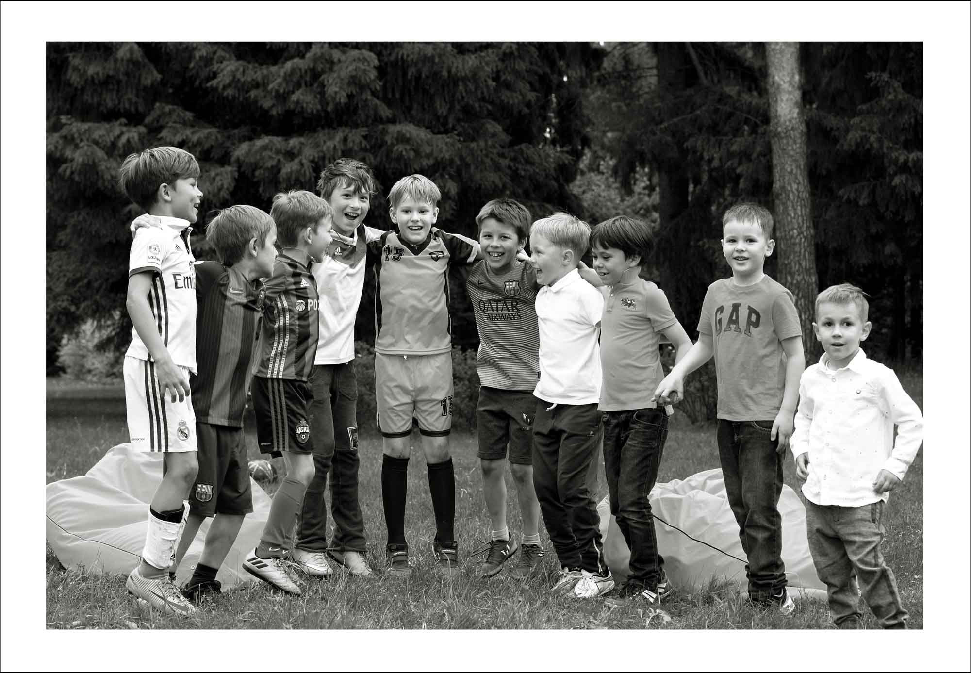 совместная фотография, футбольная команда, детский футбол