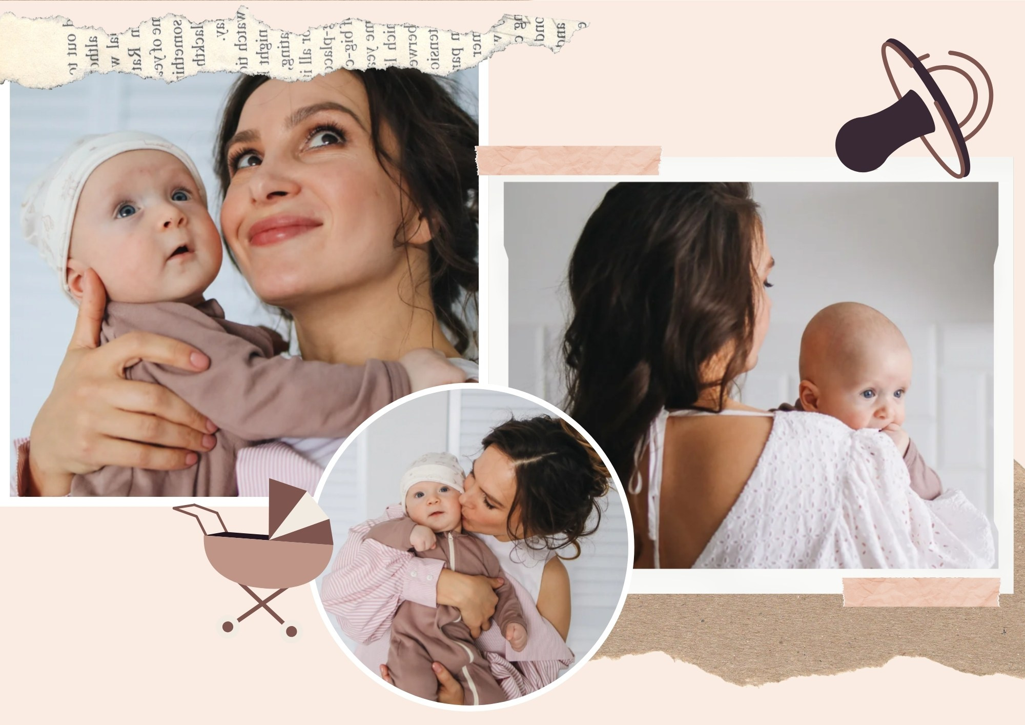 серия фото мамы с ребёнком на руках дома