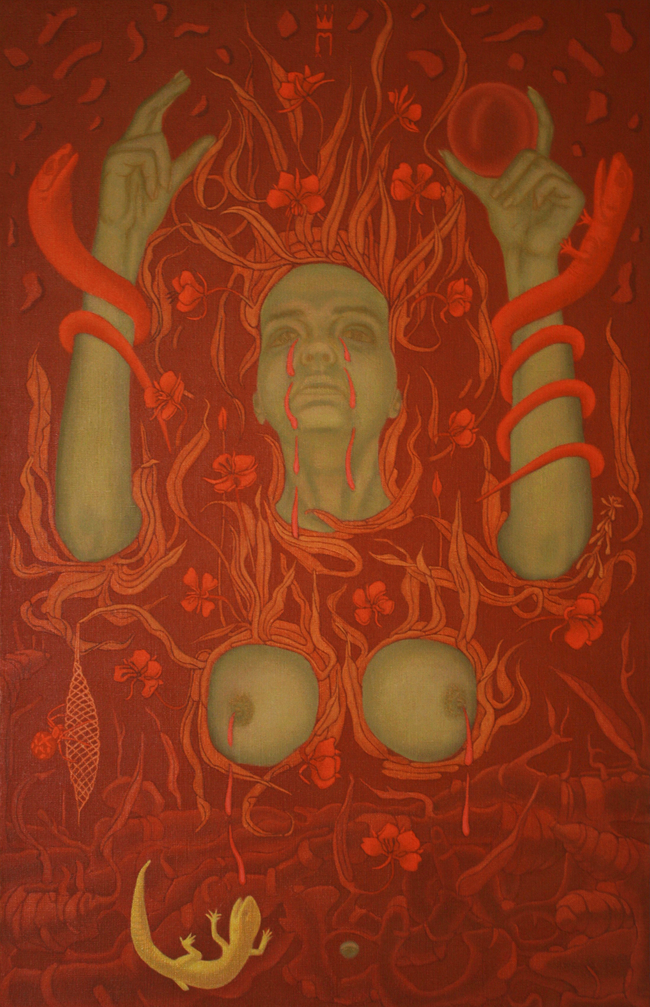 Светлая или плачущая икона 54х84 Х.М 2020г.