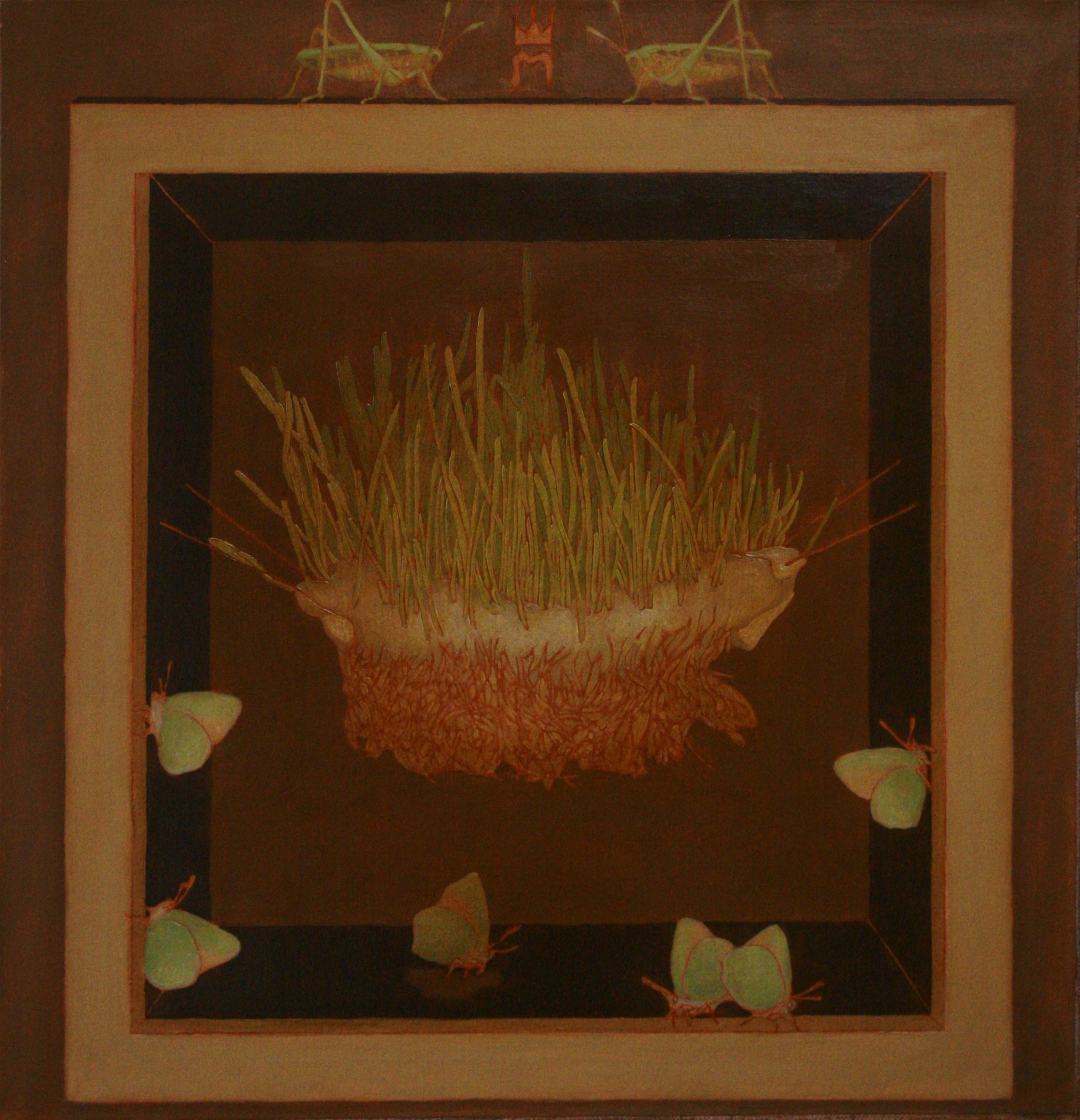 Проросшая пшеница в марлевой ткани 40х42 Х.М 2019г