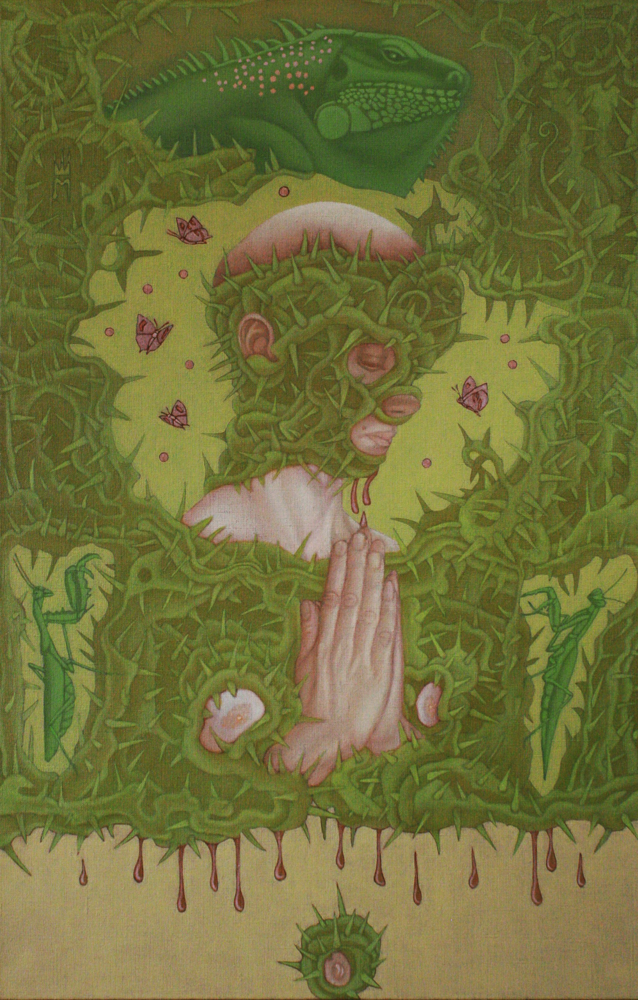 Молитва или плачущая икона 54х84 Х.М 2020г