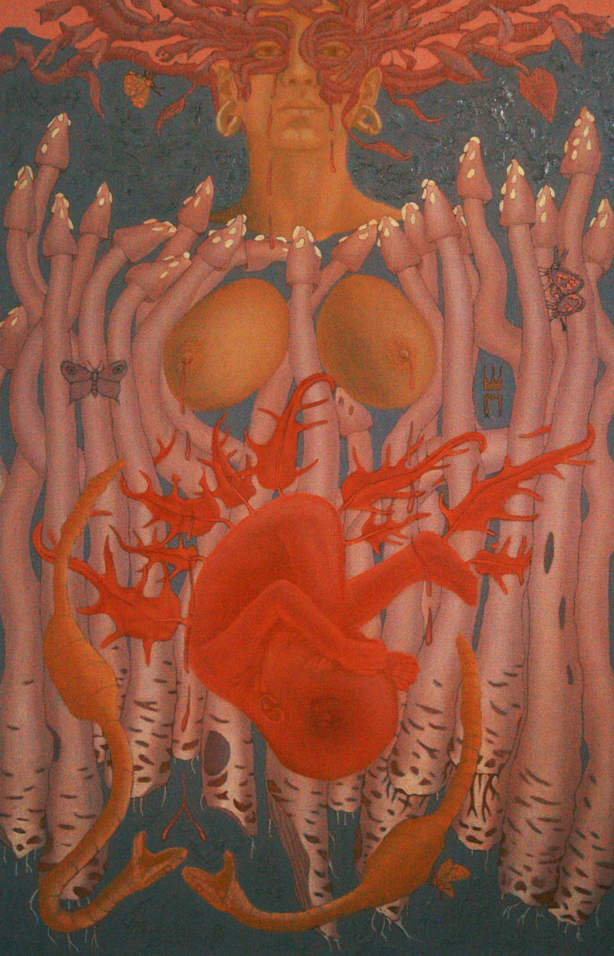 Богоматерь или плачущая икона 54х84 Х.М 2020г