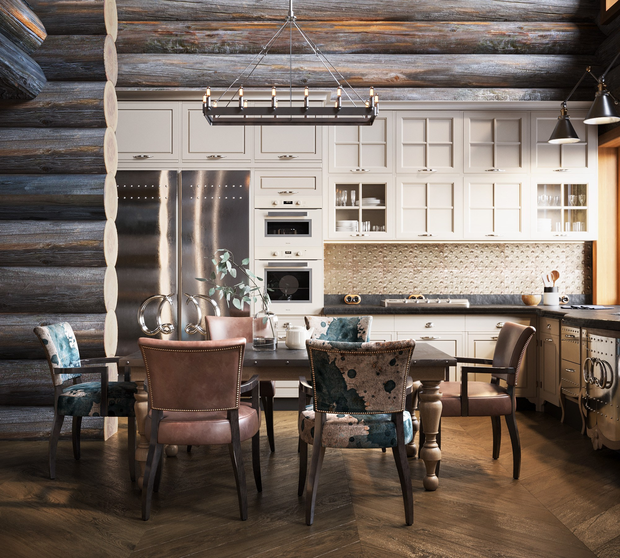 Дом из бревна кело. Студия 3D визуализации