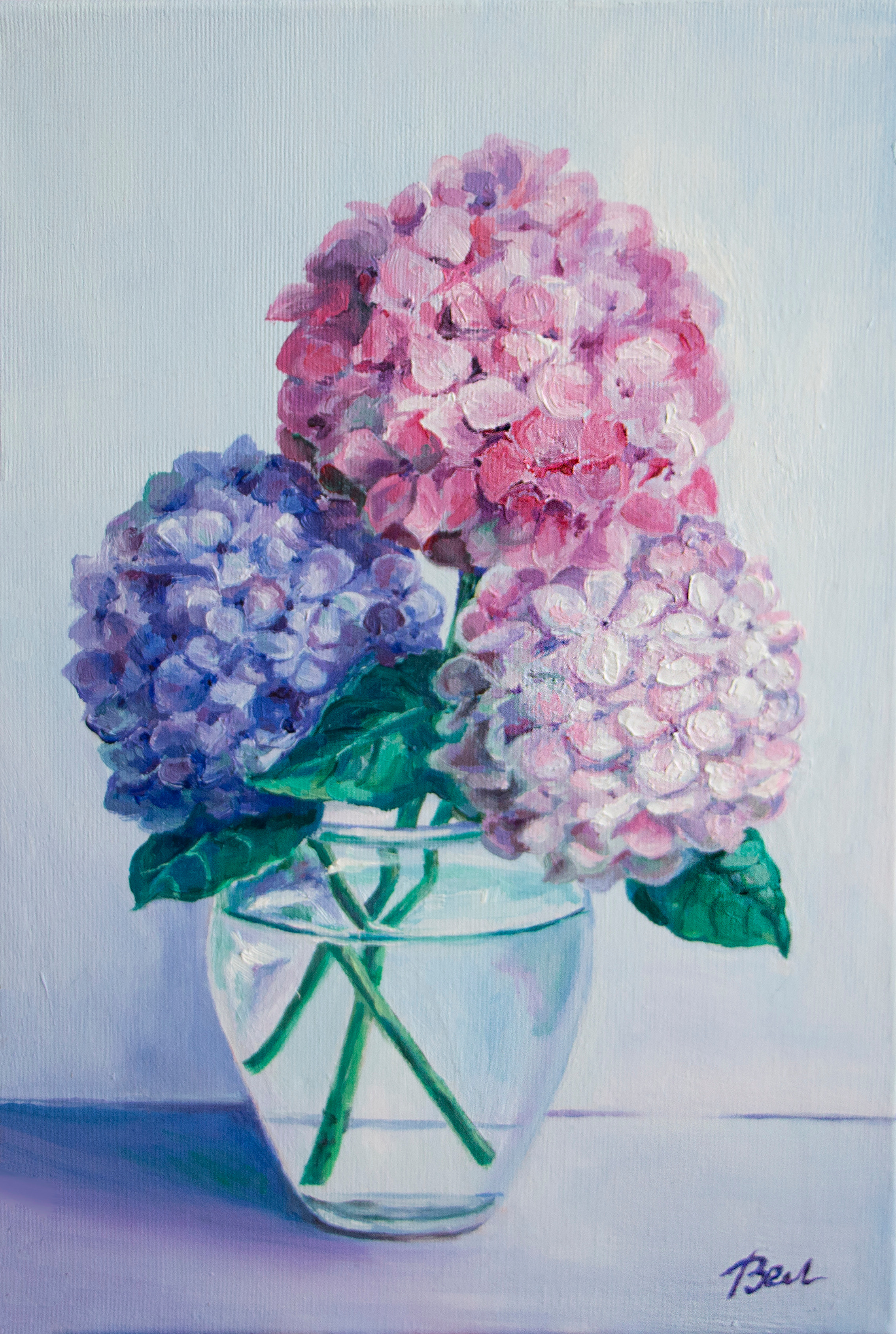 Гортензии. 20x30 см. Холст, масло. Картина продана