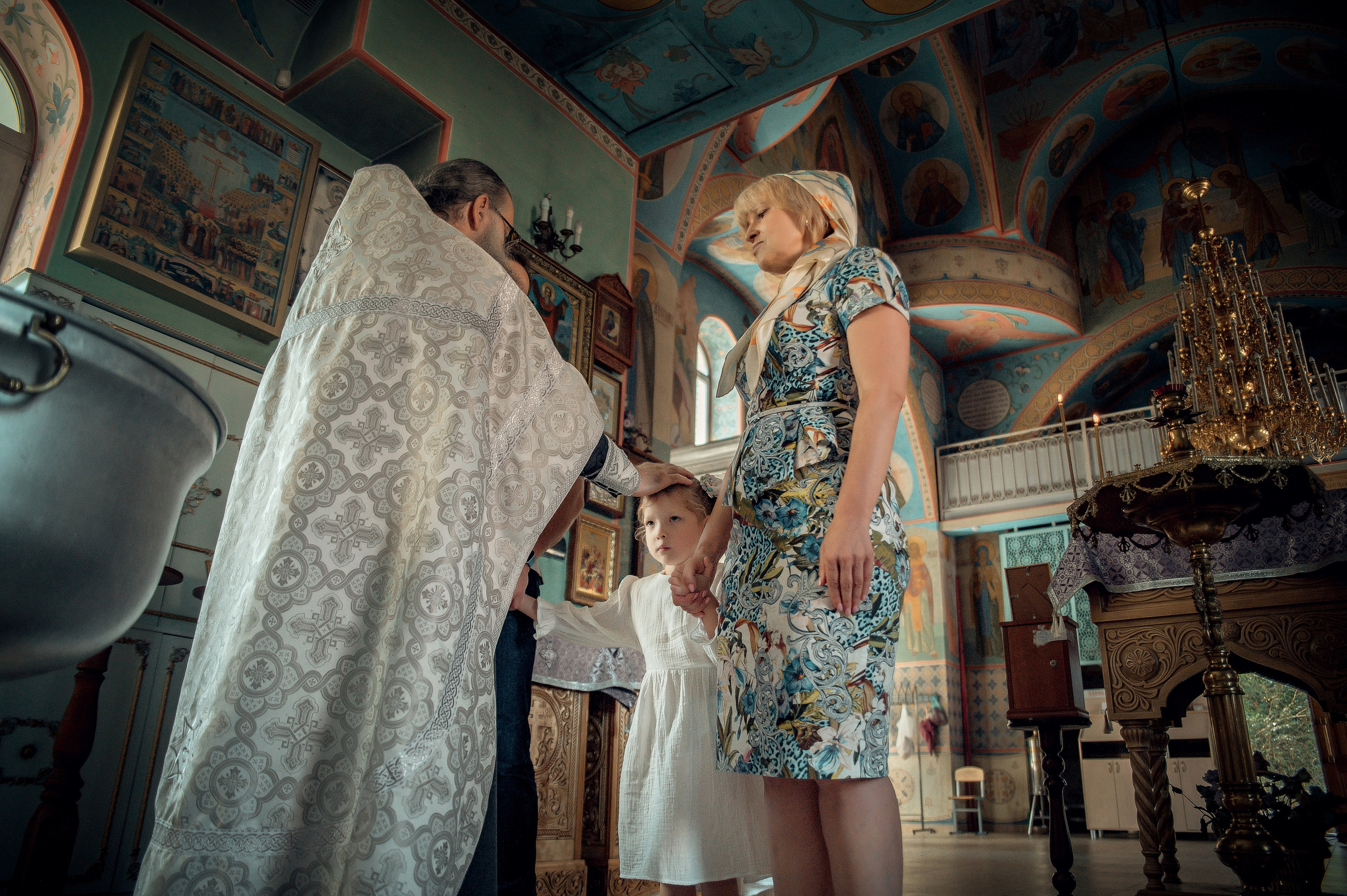 Таинство Крещения Арины, Церковь Всех Святых в Земле Российской г. Волгоград. Церковный, семейный и репортажный фотограф Волгоград, Волжский