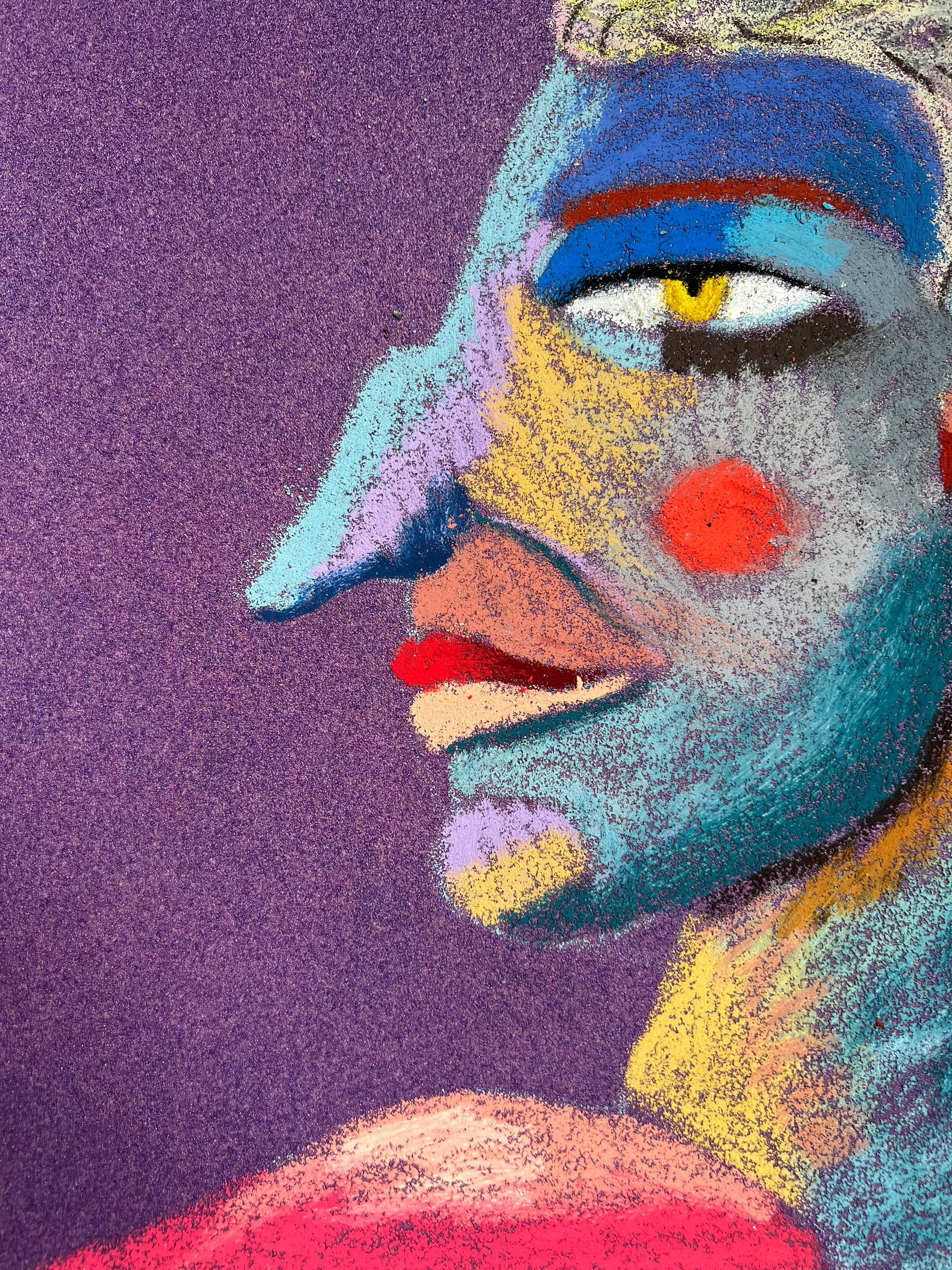 Human Medium: Oil pastel, sandpaper Size: 28 x 23 cm