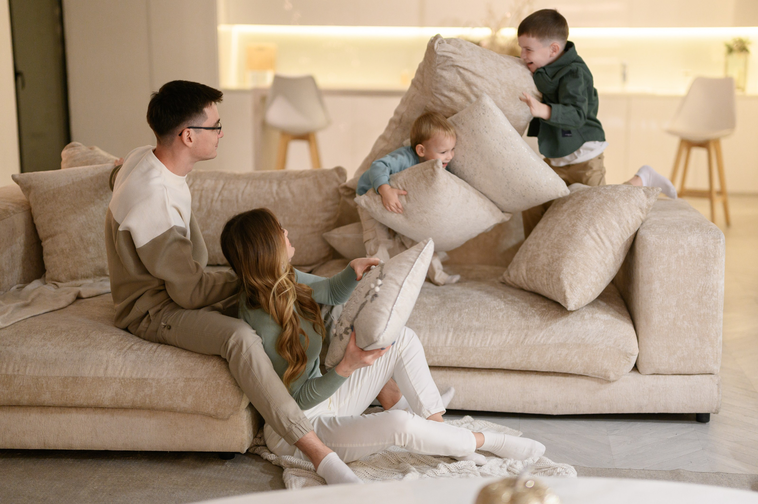 Семейная новогодняя фотосессия в фотостудии Мимика, зал Мия. Semerlina.ru