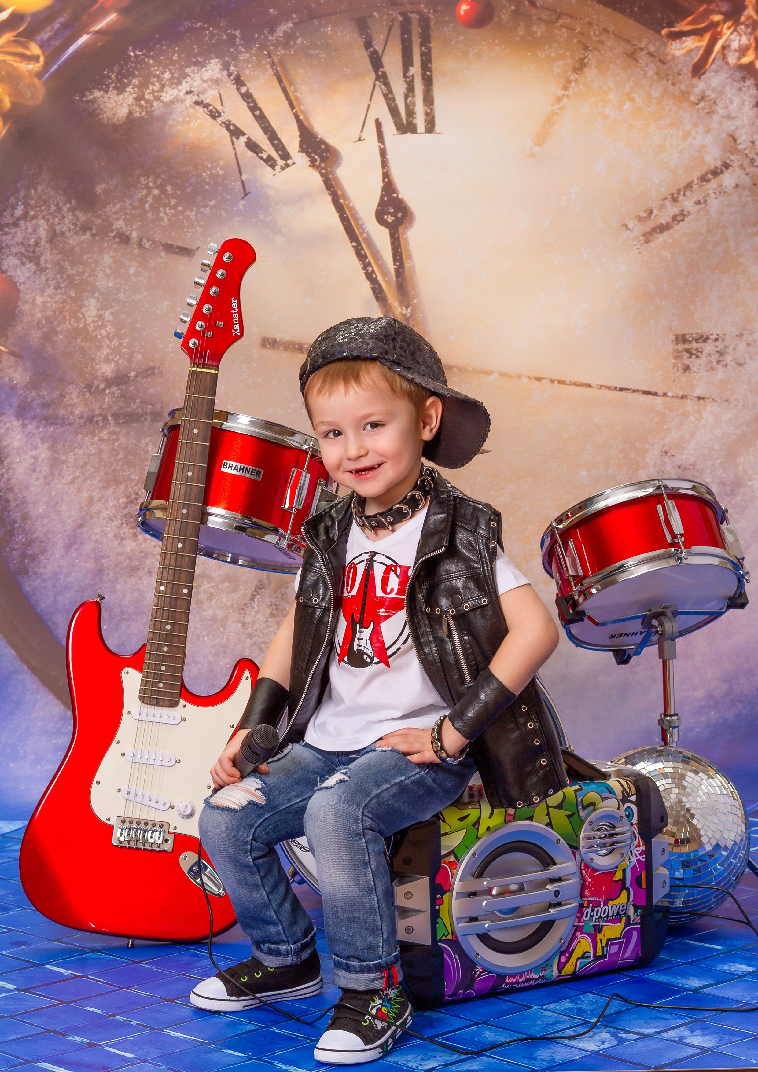 Фотосессия «Новогодняя Рок-Звезда» 2019 год. Фотограф в детский сад Елена Колчева Новокузнецк