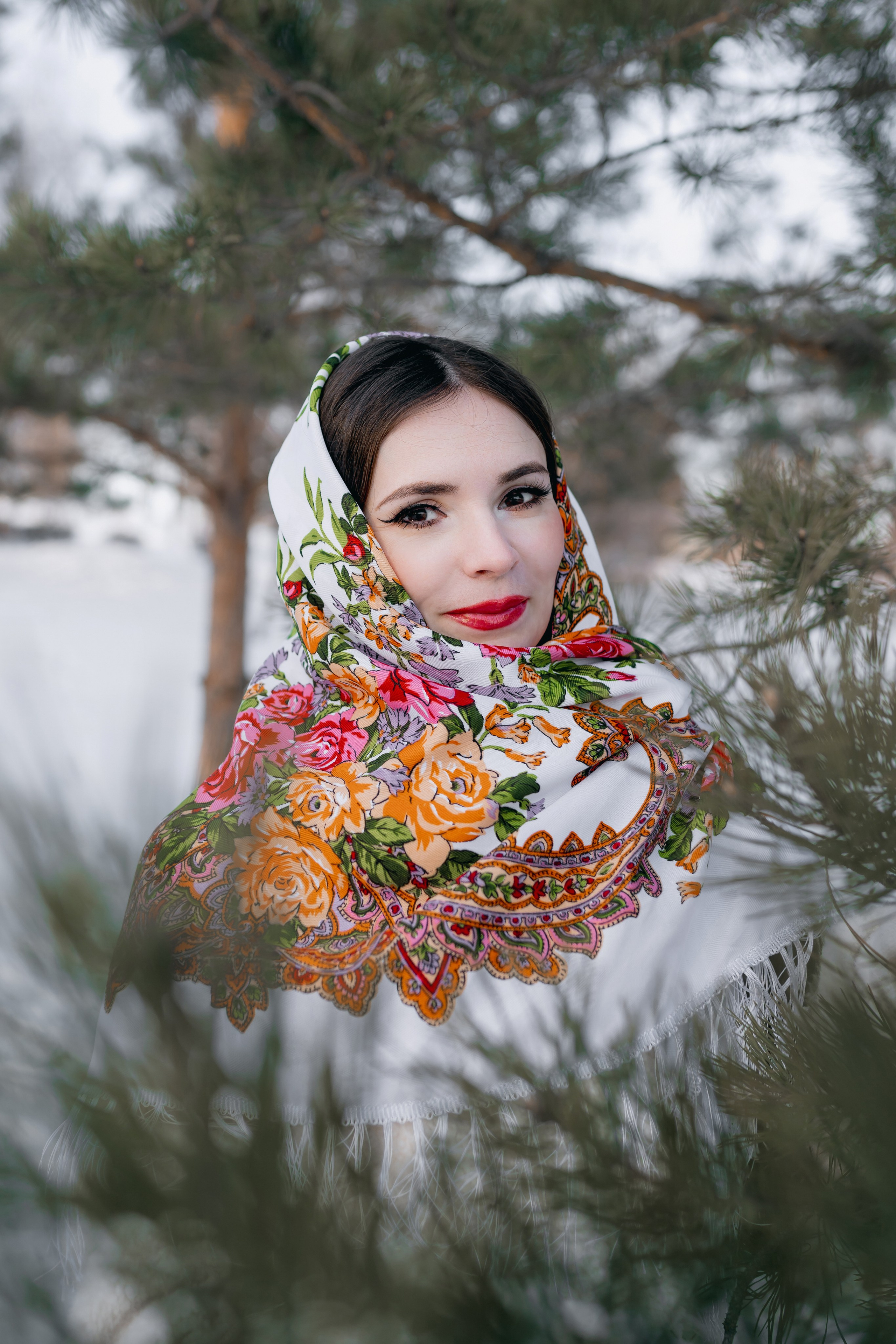 Зимняя фотосессия в русском стиле. Фотограф Ким Наталья в Красноярске