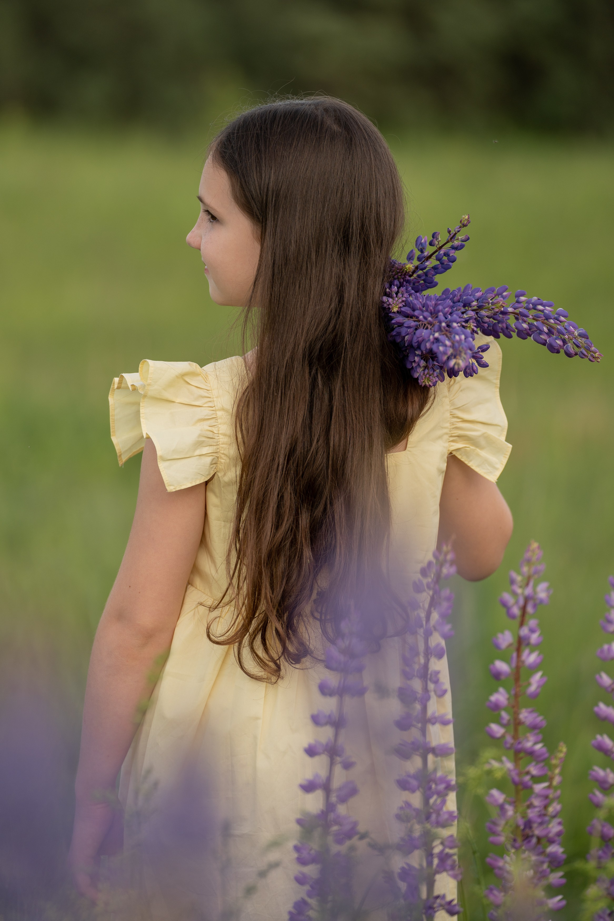 Детская фотосессия в люпинах. Портретный фотограф Олеся Владимирова в Москве