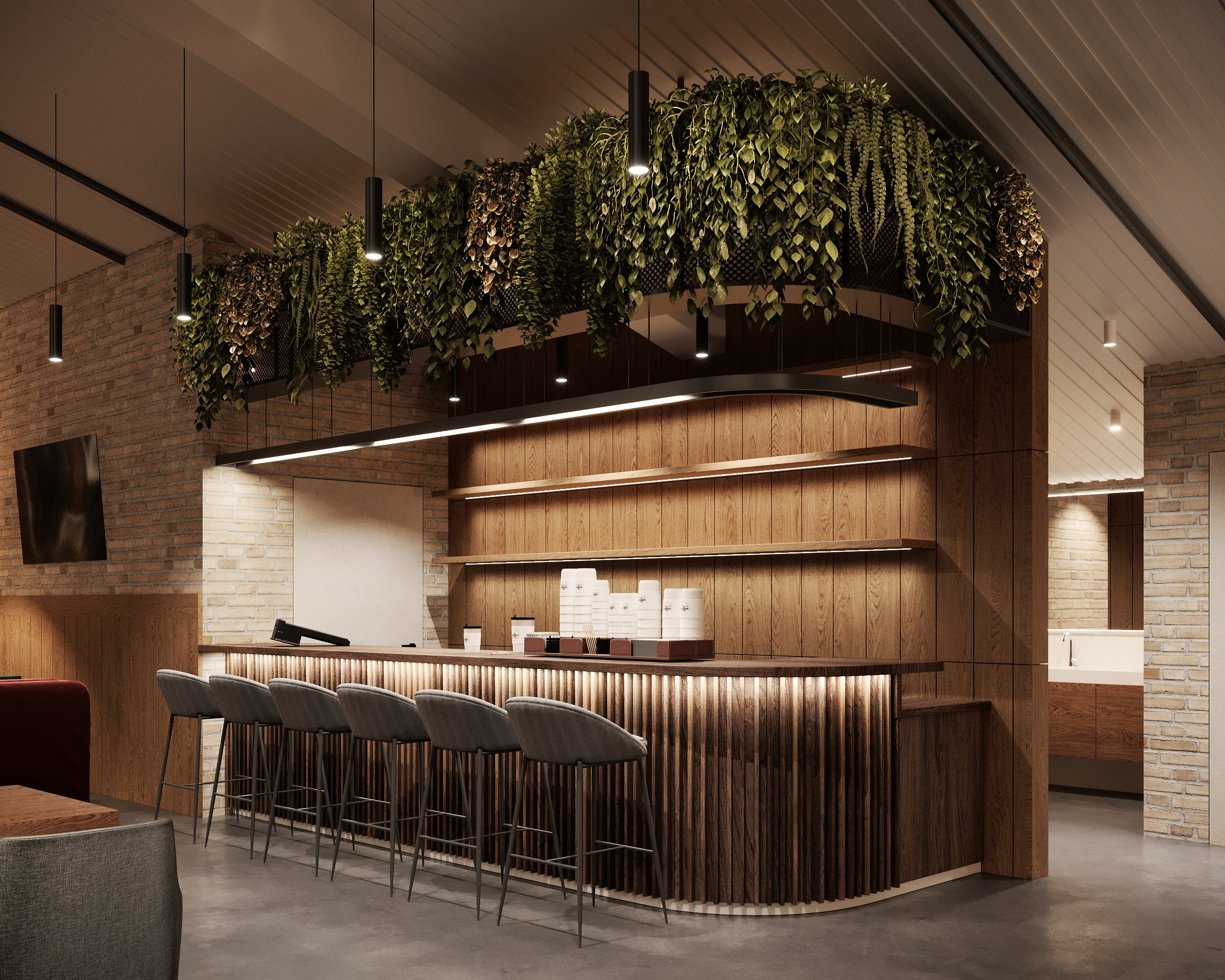 Дизайн кафе на мансардном этаже Ноябрьск. Архитектор-дизайнер в Казани