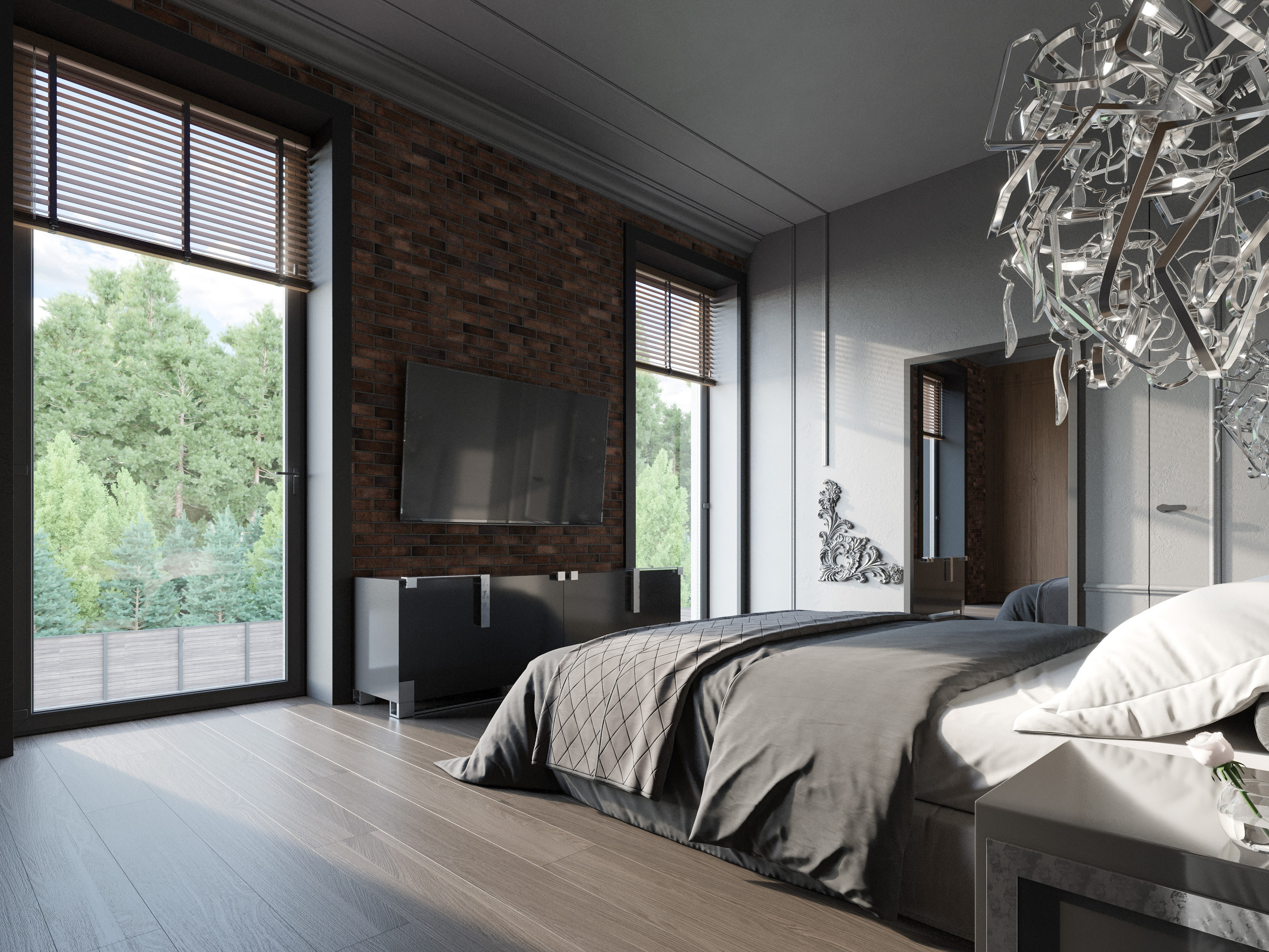 Промышленный Минимализм: 3D Визуализации Интерьера Большого Загородного Дома. Визуализатор интерьера в Москве | Брагин Кирилл