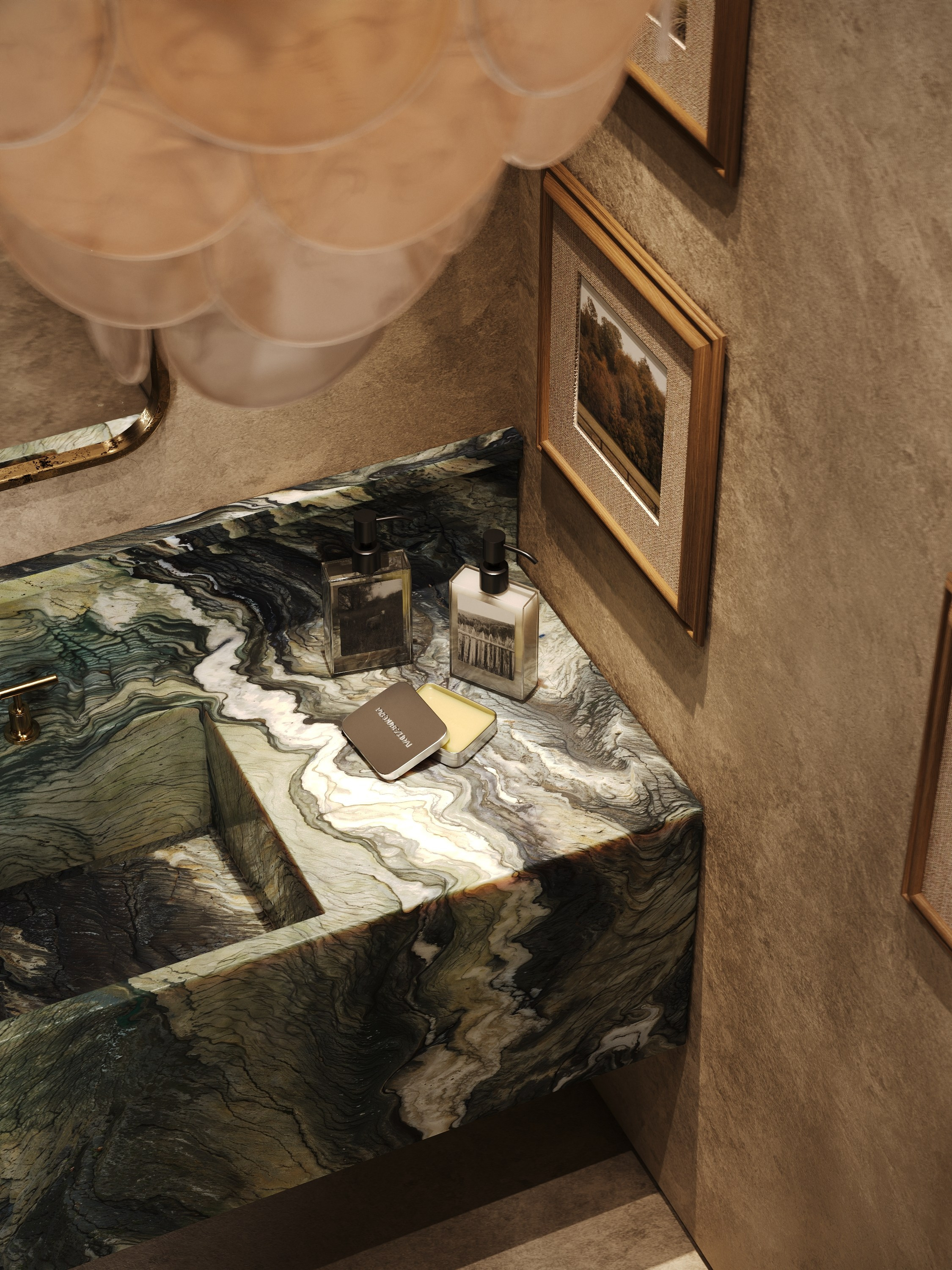 GILDED WAVES | DESIGNER ANNE KIREEVA. Interior Visualization by Valerie Stetyukevich