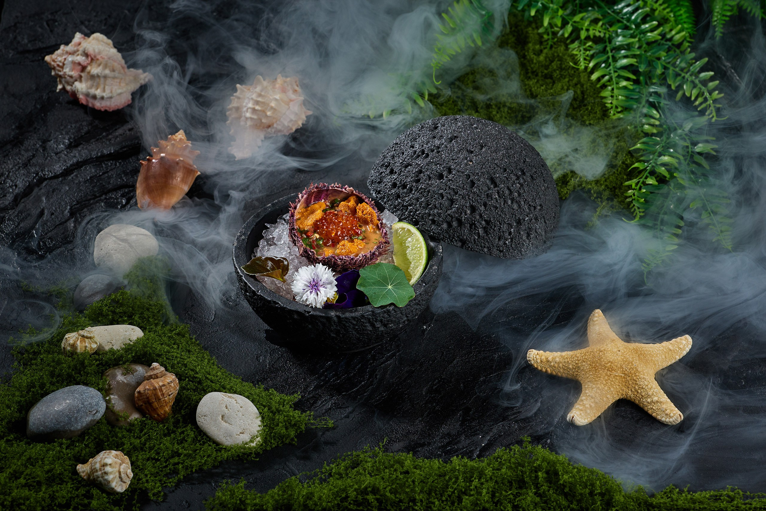 Фудфотография. Имиджевая съемка блюда из морского ежа в Москве