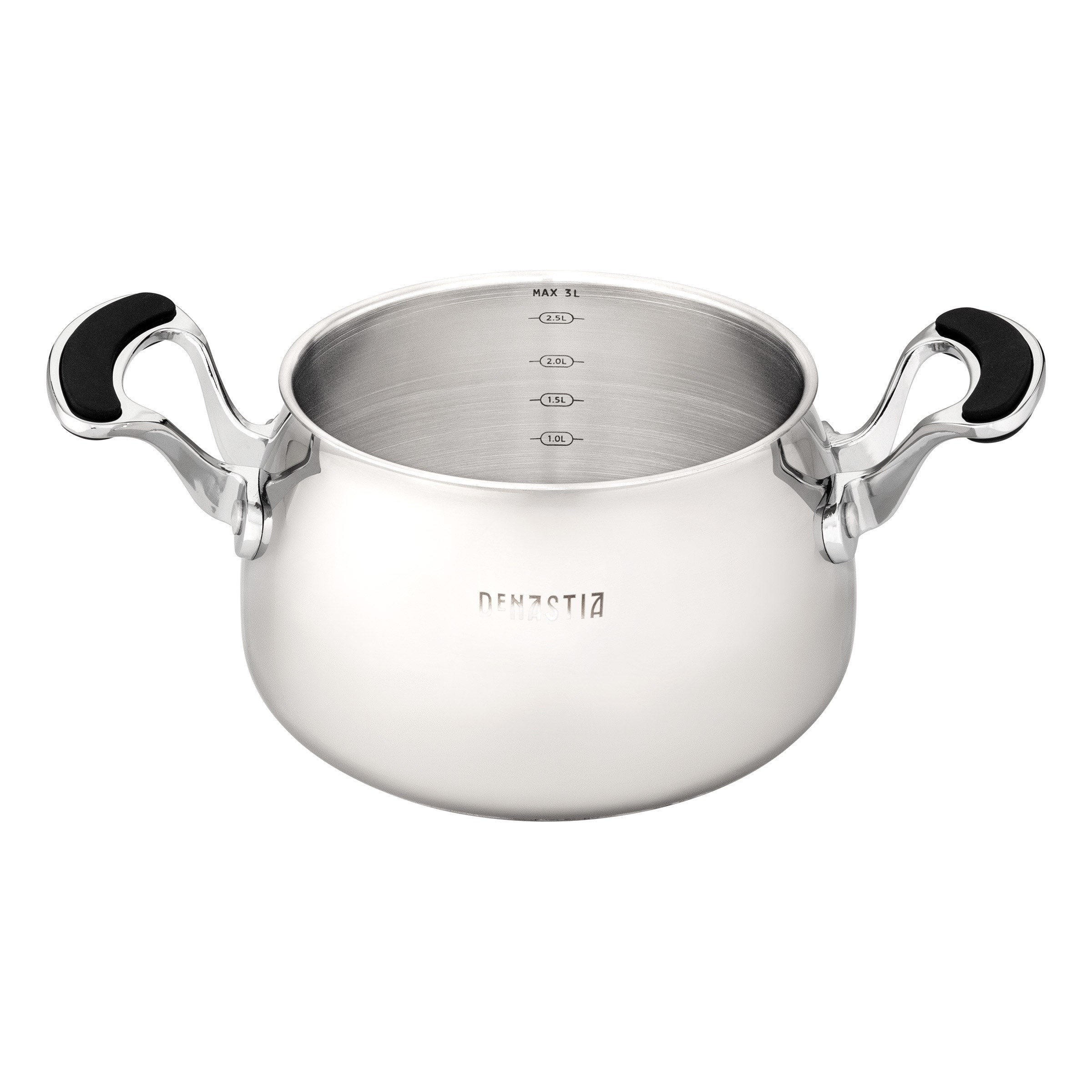 Открытая кастрюля из нержавейки с отражением | Фото для каталога посуды