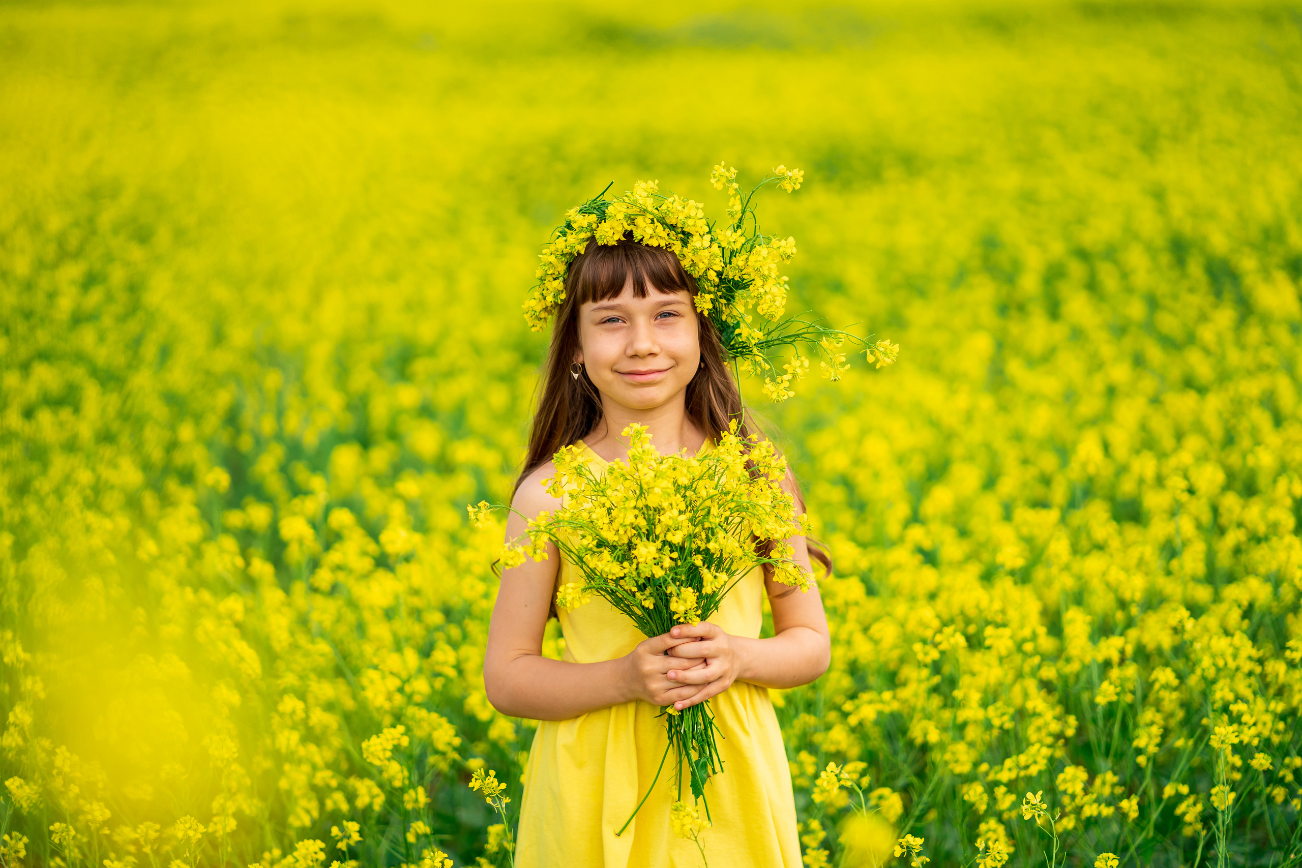 Фотосессия Алёнушки в желтом поле. Семейный и детский фотограф в Ростове-на-Дону Екатерина Шевченко