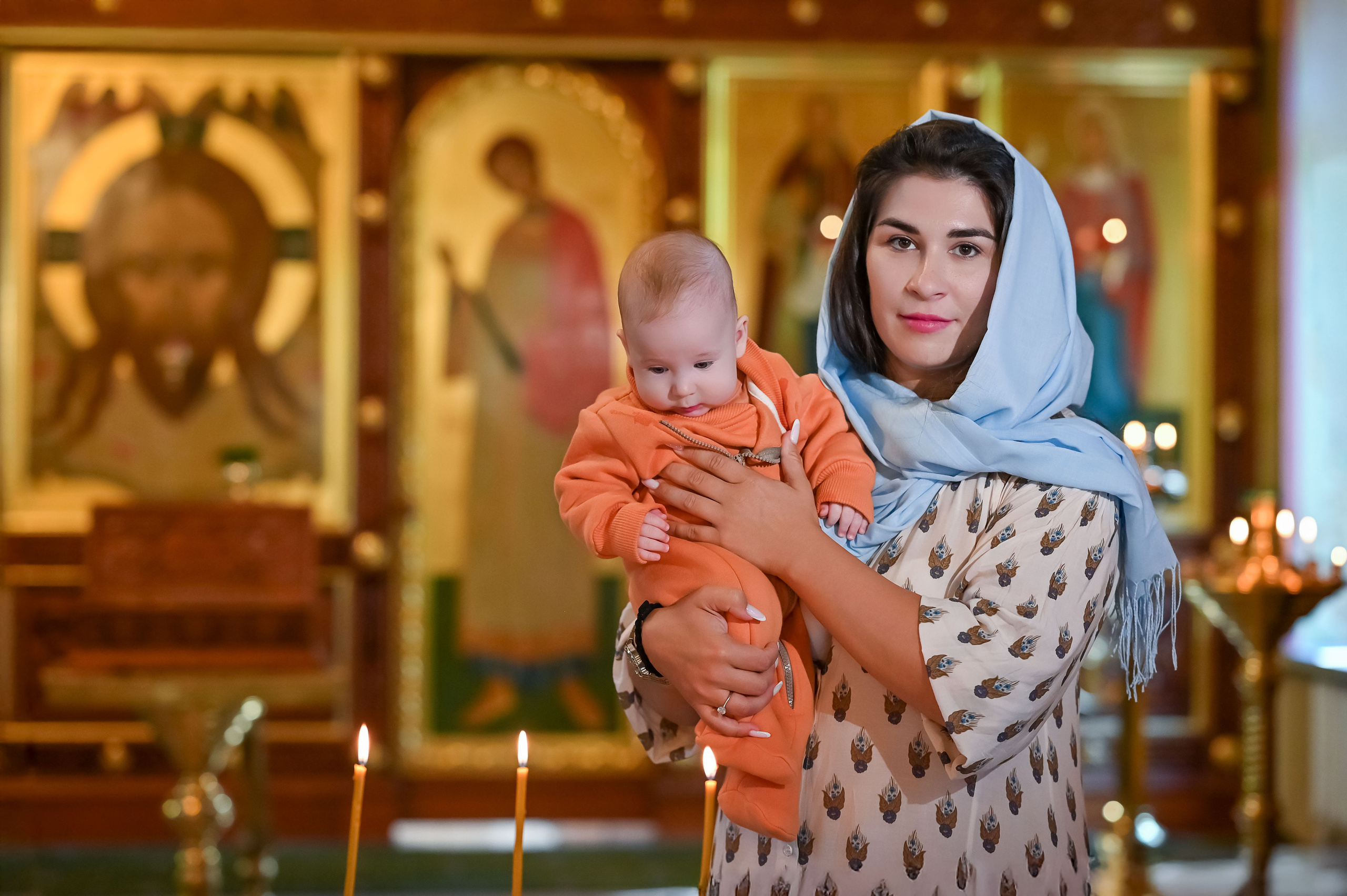 Крещение Георгия в Сергиевском храме пос. Кратово. Семейный фотограф в г. Воскресенск Наталия Молева