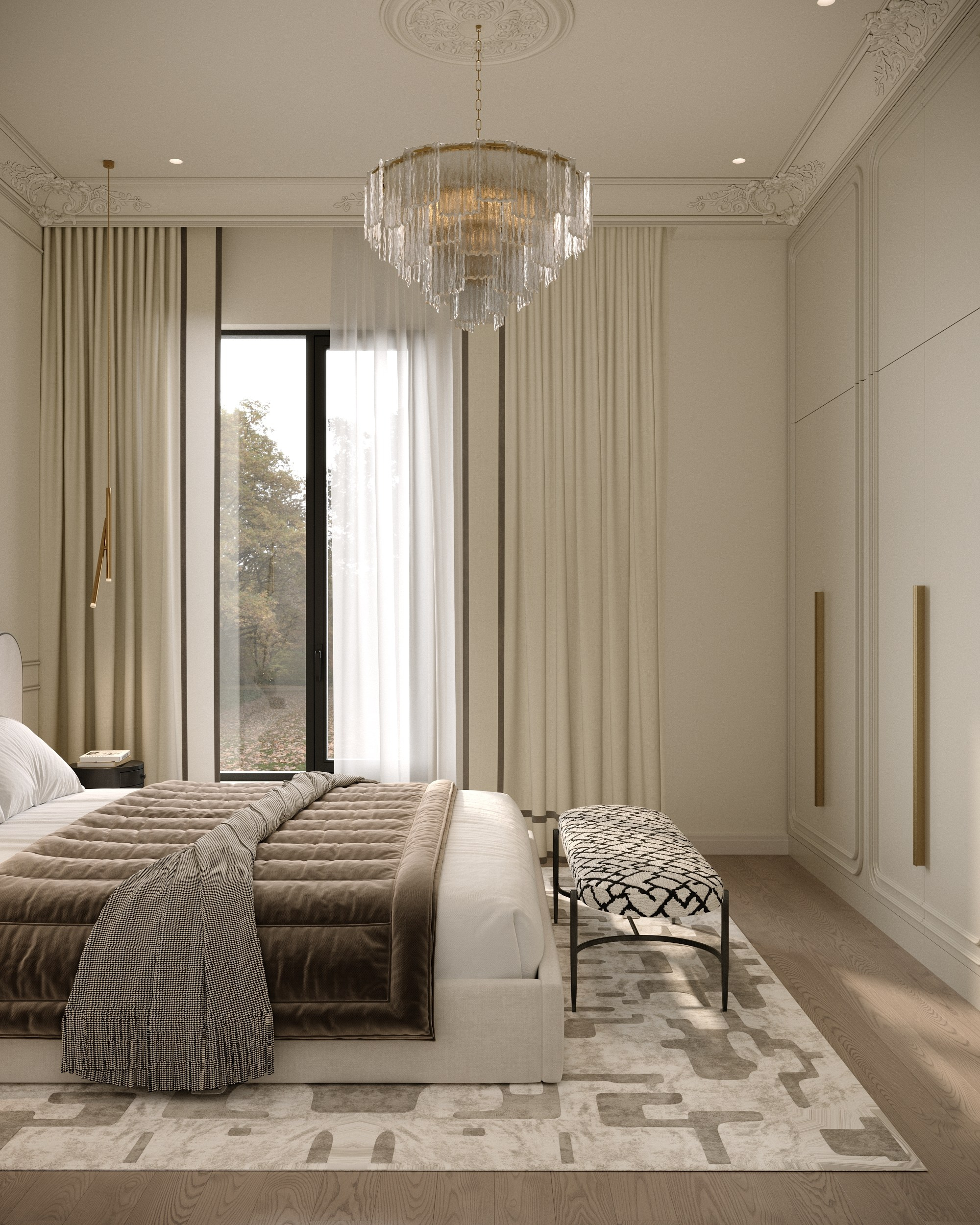 Визуализация спальной комнаты в ЖК Лучиано Казань. Архитектор-дизайнер в Казани