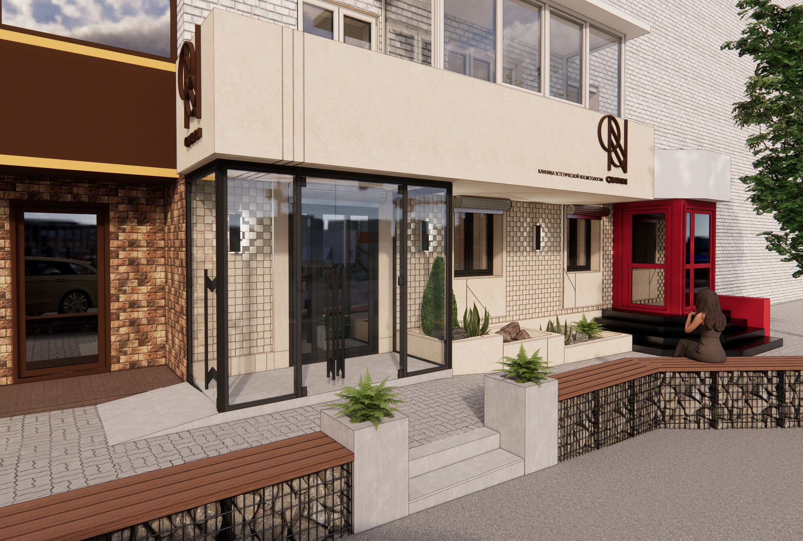Косметология Момедов. Проект фасада. Архитектурно-дизайнерское бюро ROOMS