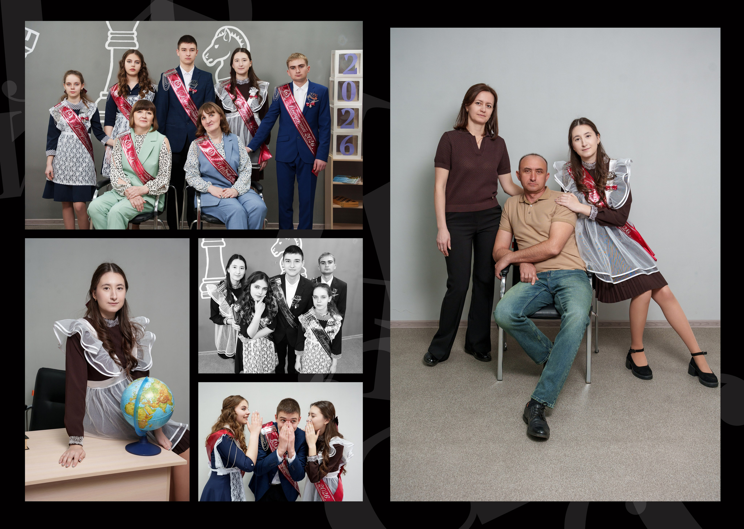 Классика 5 в дизайне «Черный с красным». ВЫПУСКНЫЕ АЛЬБОМЫ, Школьный фотограф, семейный и свадебный в Саратове и области Ольга Плаксина