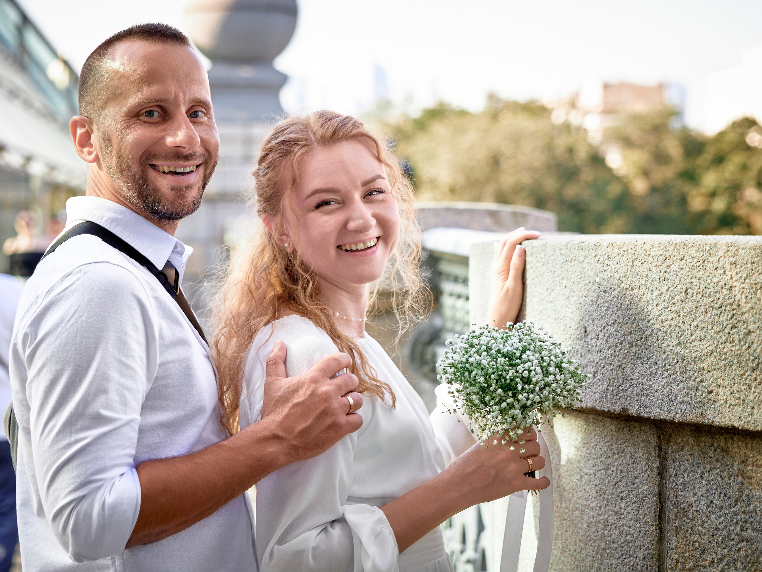 Свадебная прогулка в парке Горького в Москве
