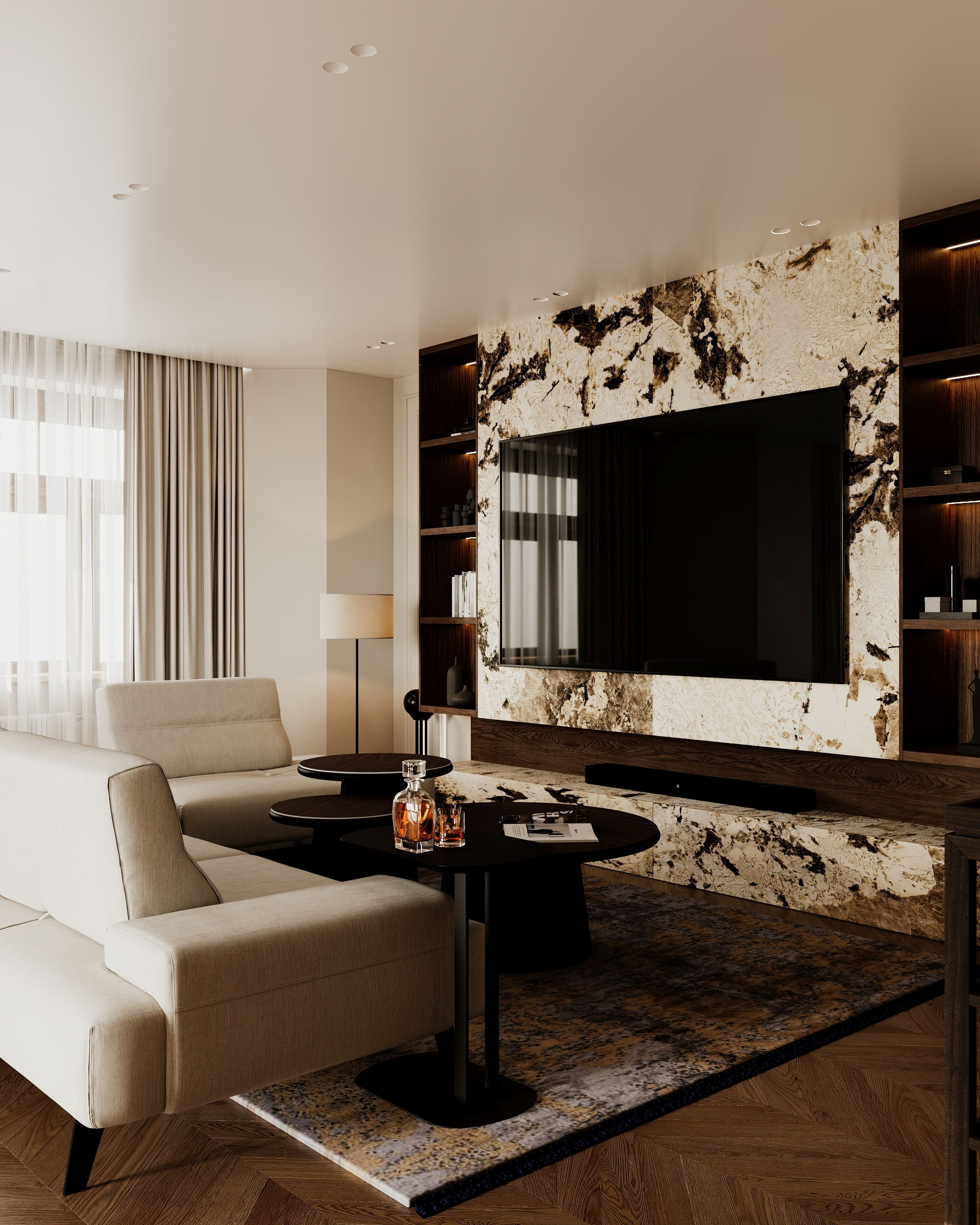 Полянка кухня-гостиная-прихожая-коридор. Визуализатор Векшина Елена