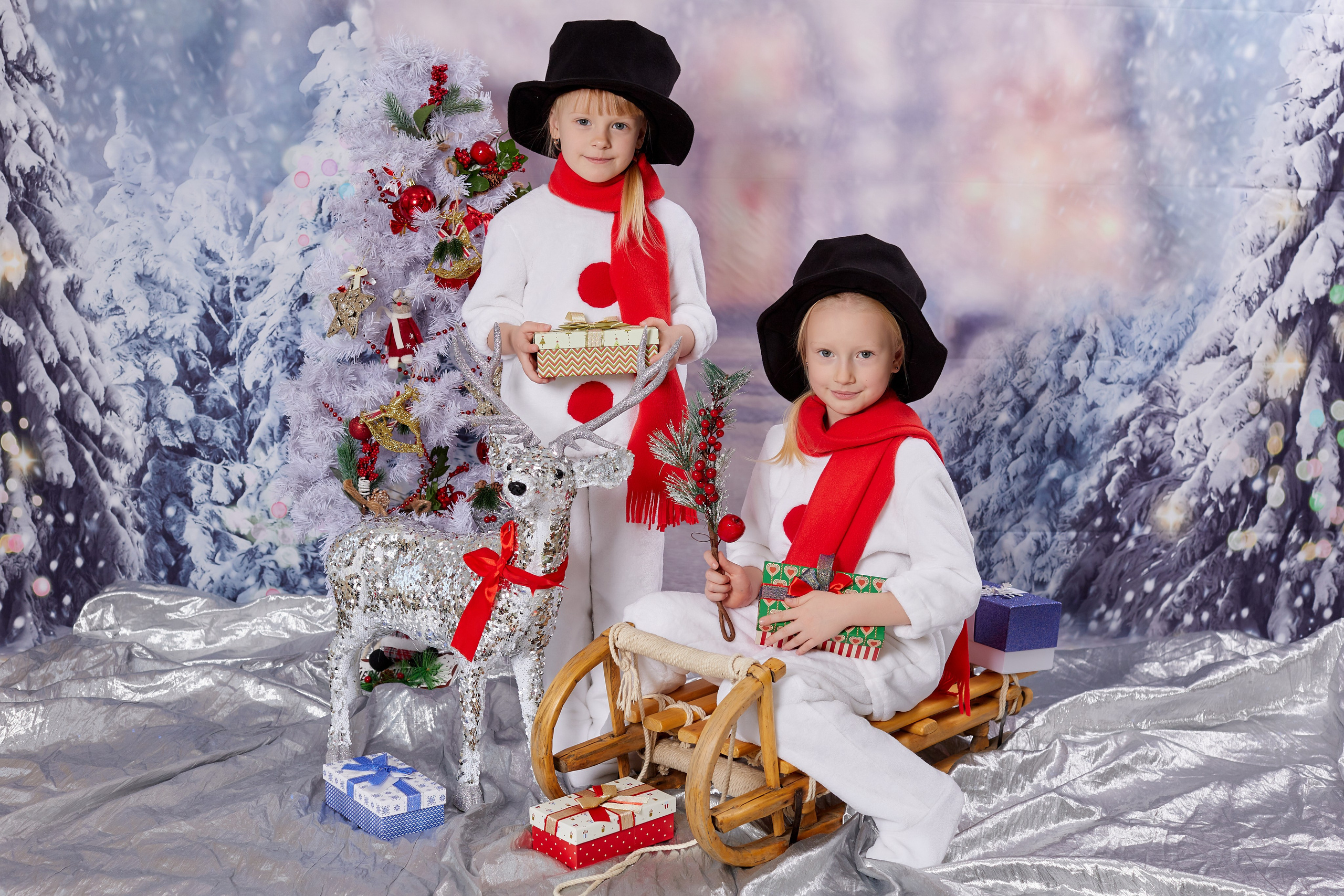 На санях. Детская выездная фотостудия