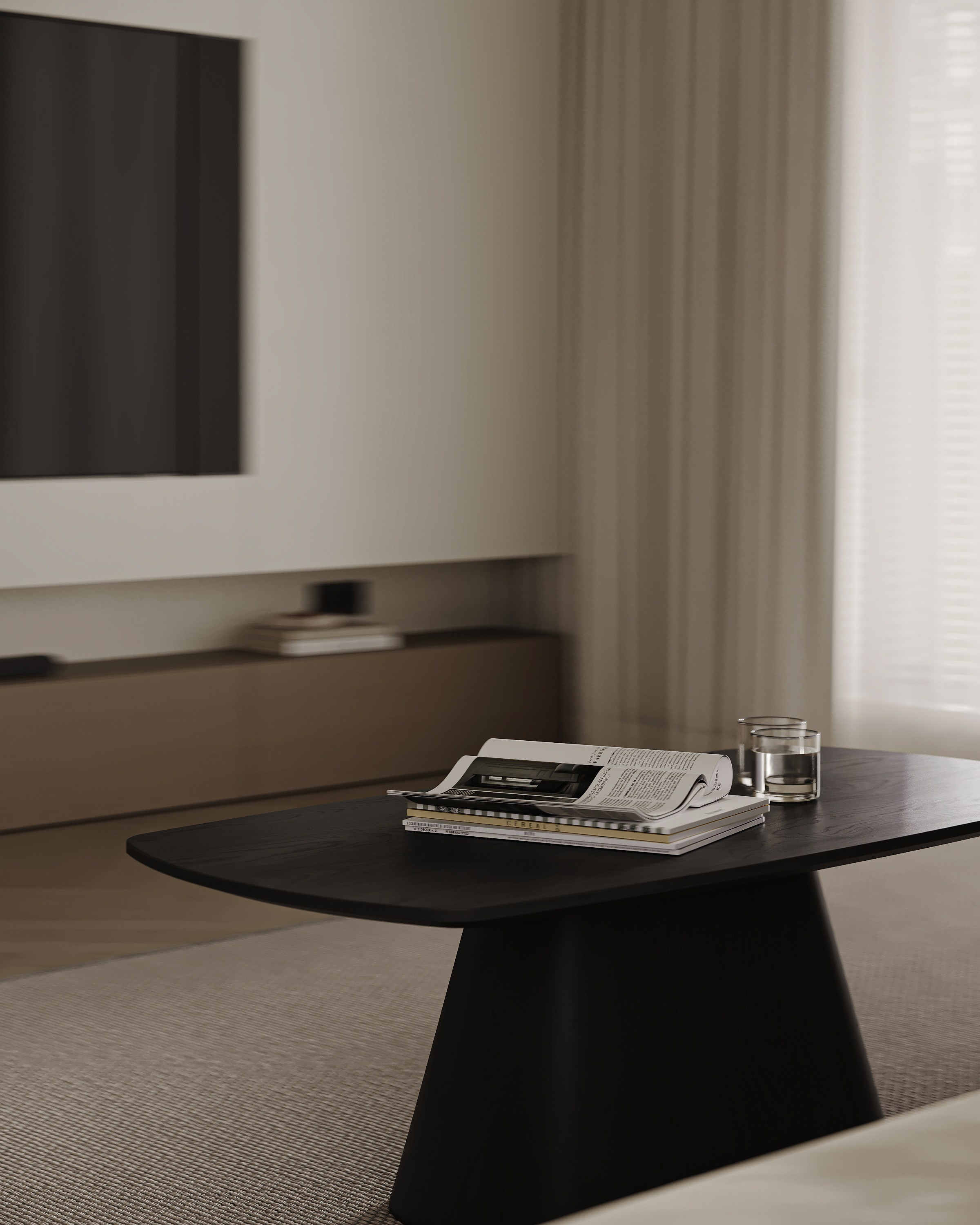 Журнальный столик в кухне-гостиной