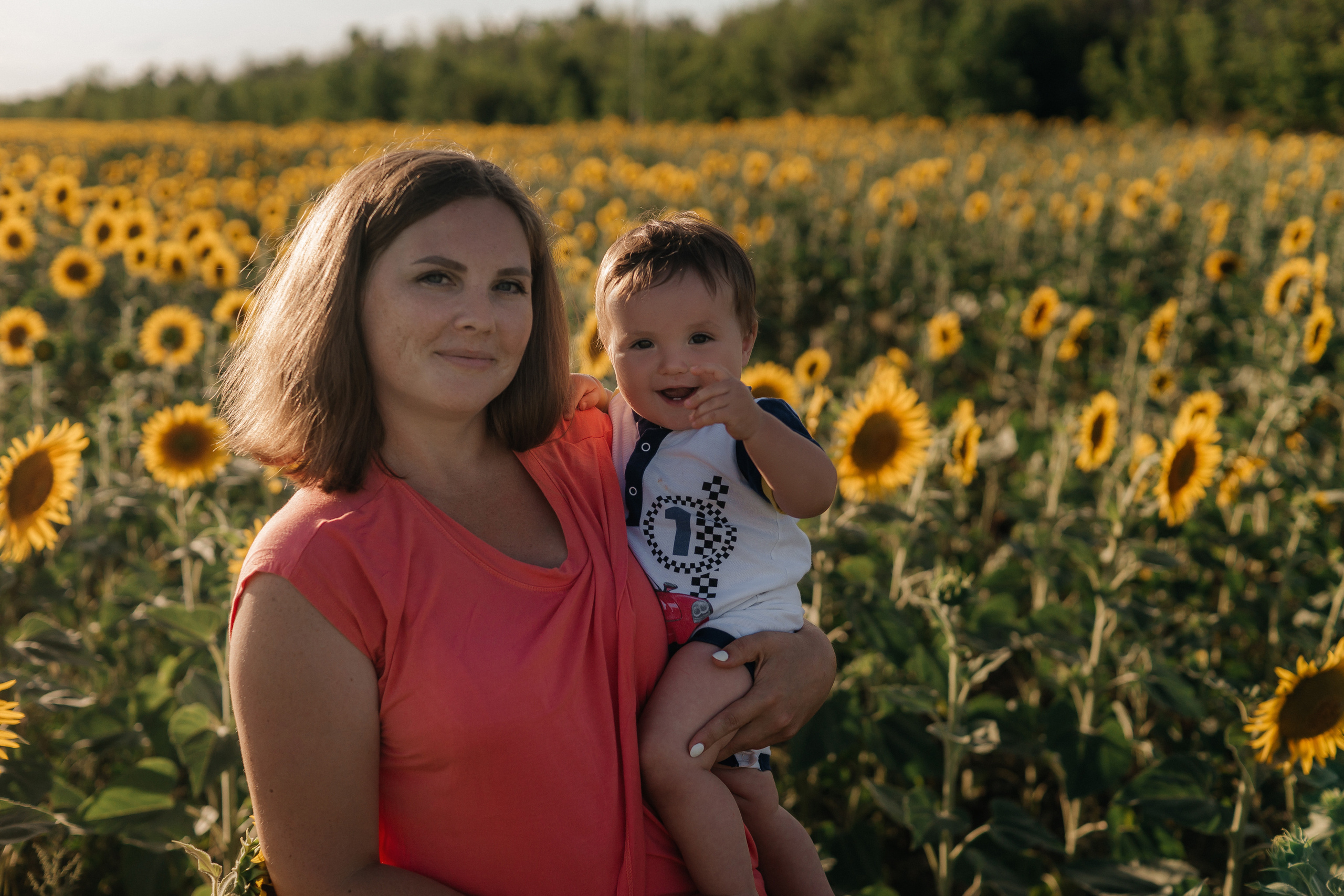 Семья ежовых в подсолнухах. Ольга Плаксина фотограф в Саратове