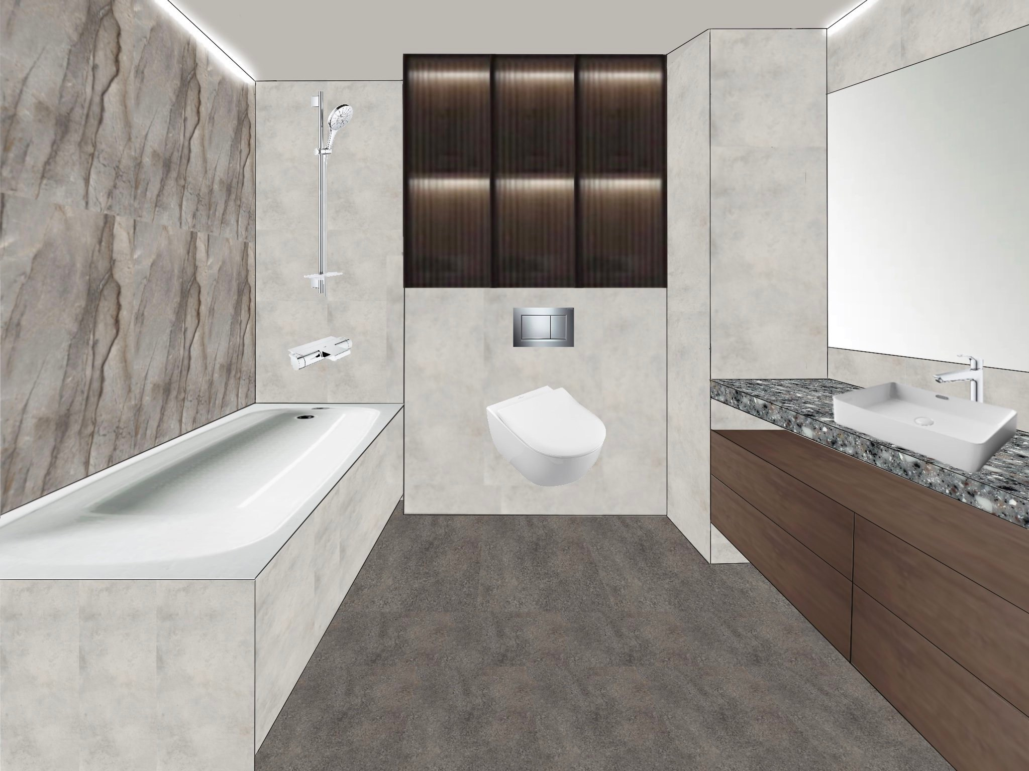 Лофт в ЖК «NOW» (эскизная визуализация). Дизайнер интерьера Квасова Вероника