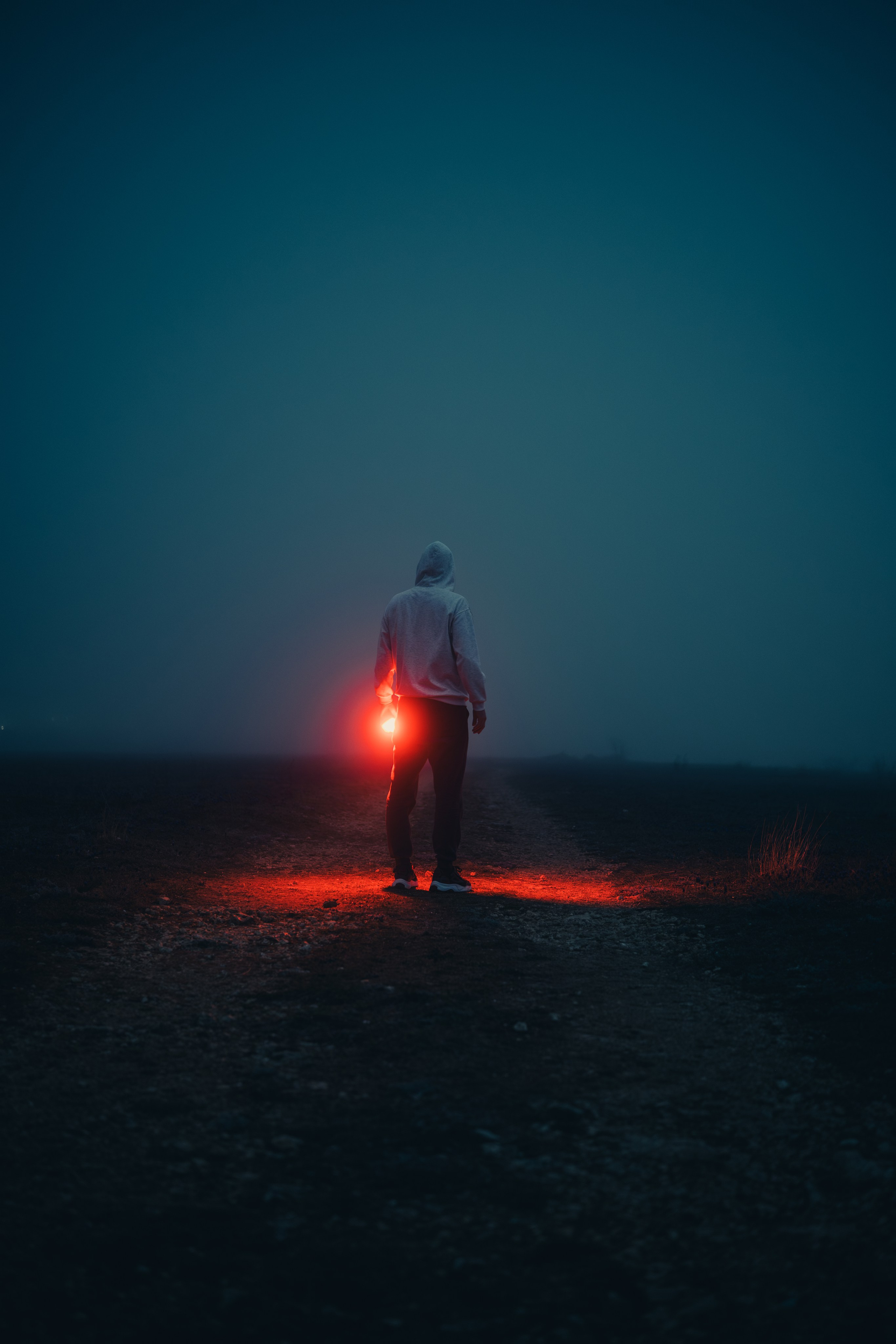 Завораживающий кадр в тумане с красным светом