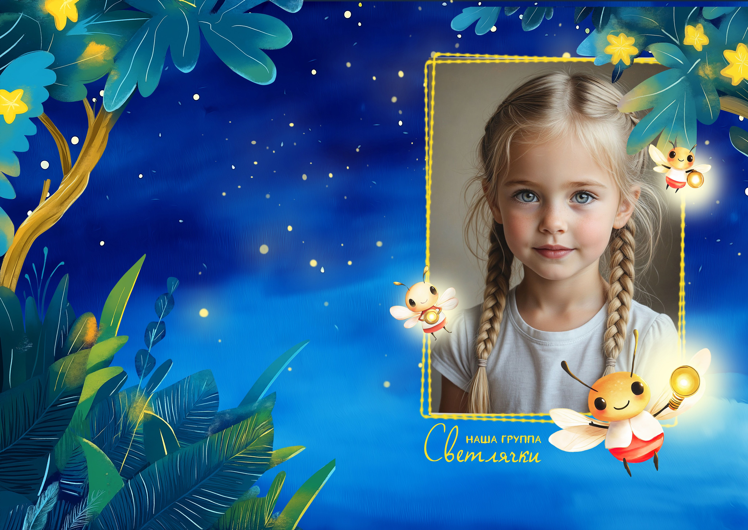 № 1385 Выпускной альбом для детского сада «Светлячки», Обложка