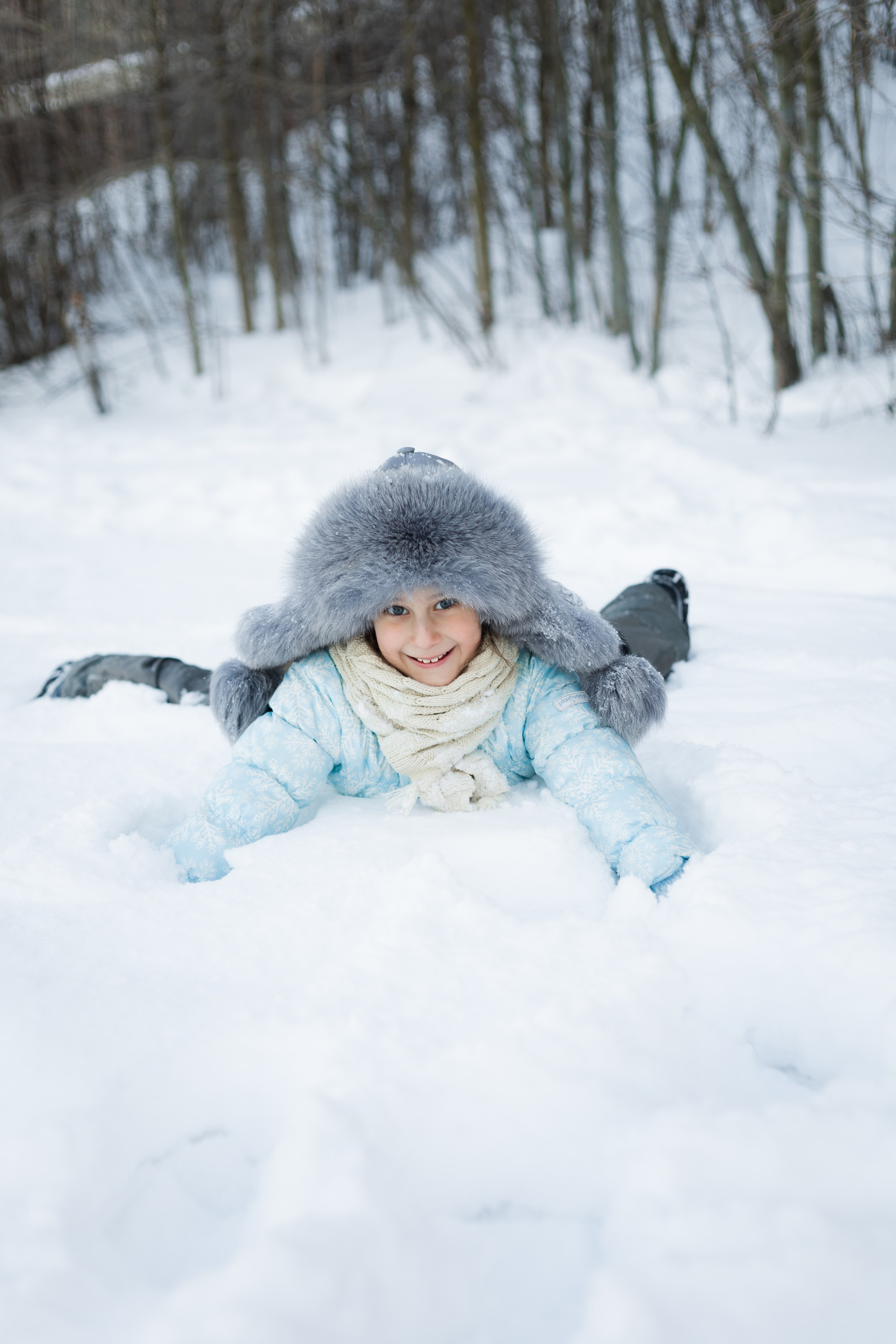 Зимняя прогулка с собакой. Детская фотосессия. Семейный и детский фотограф в Санкт-Петербурге Павлова Елена