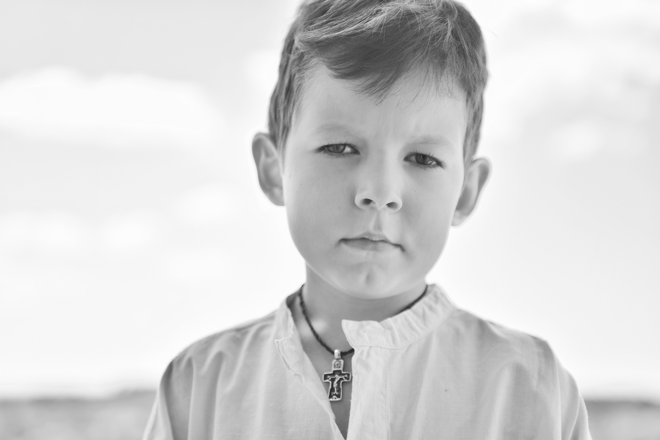 Чёрно-белый детский портрет. То ещё портфолио