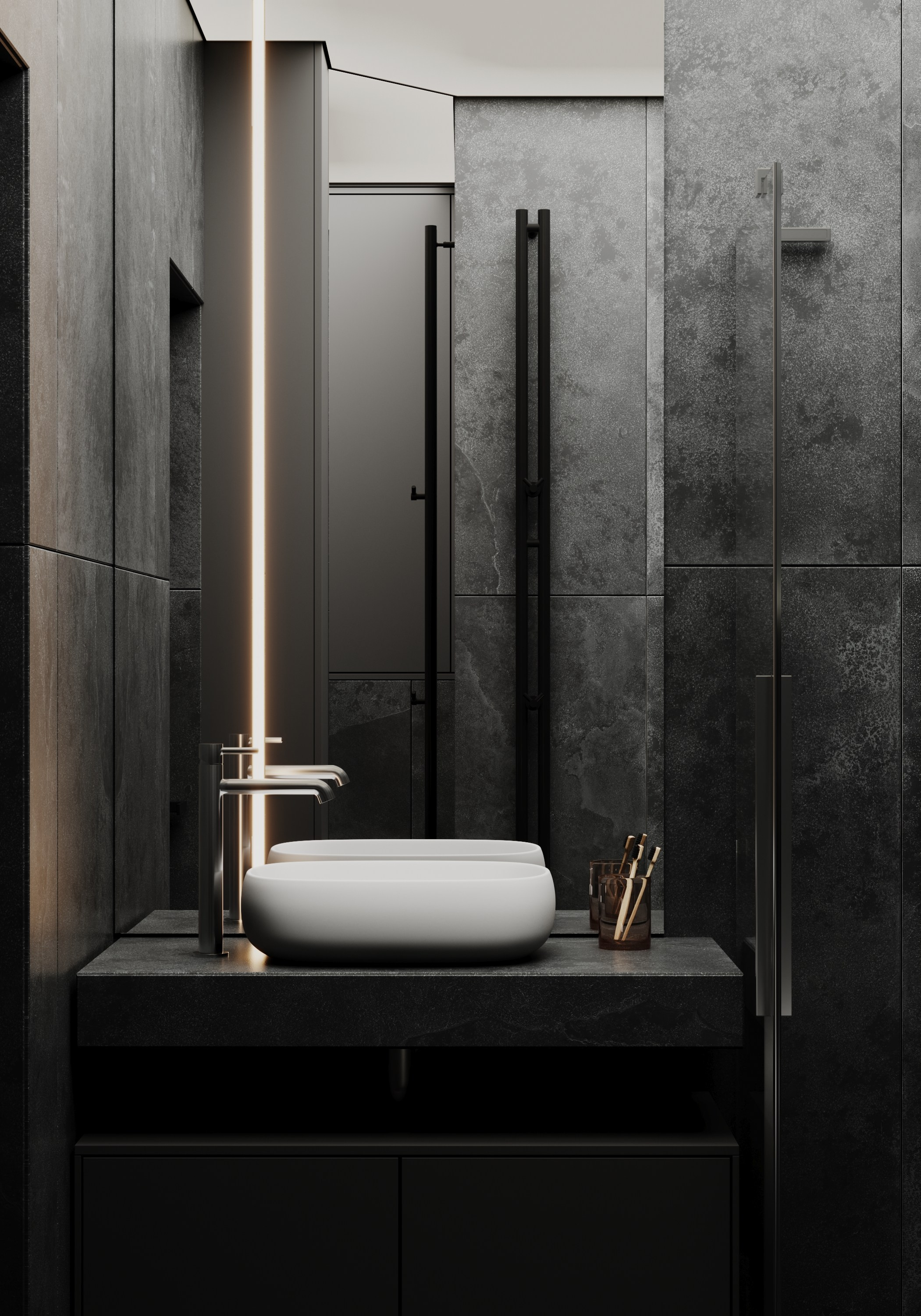 Санузел № 3. Визуализации интерьера