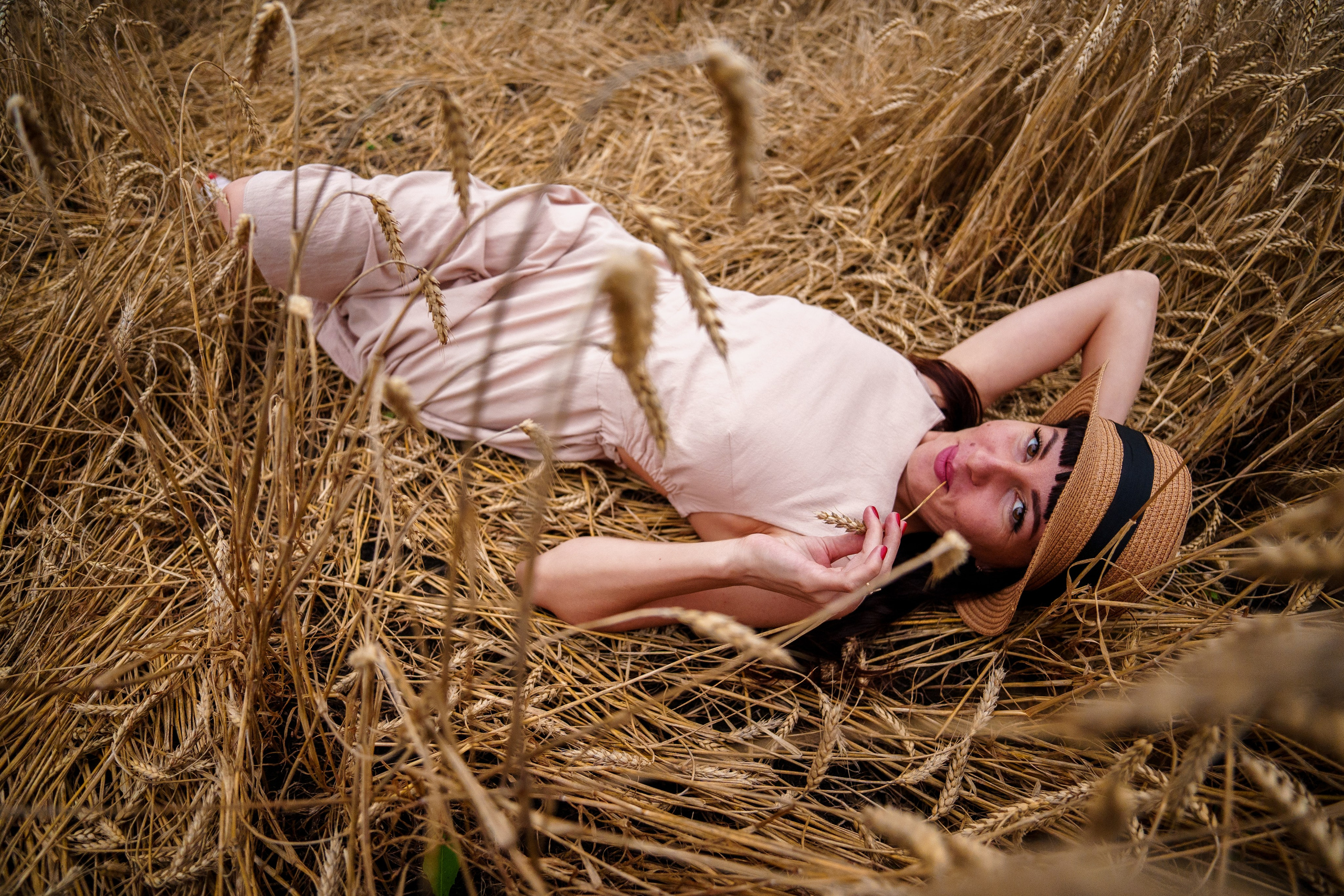 Мама с дочкой в пшеничном поле (01.08.2023). Фотограф Андрей Чеботок (Белгород, Курск, Воронеж, Старый Оскол)