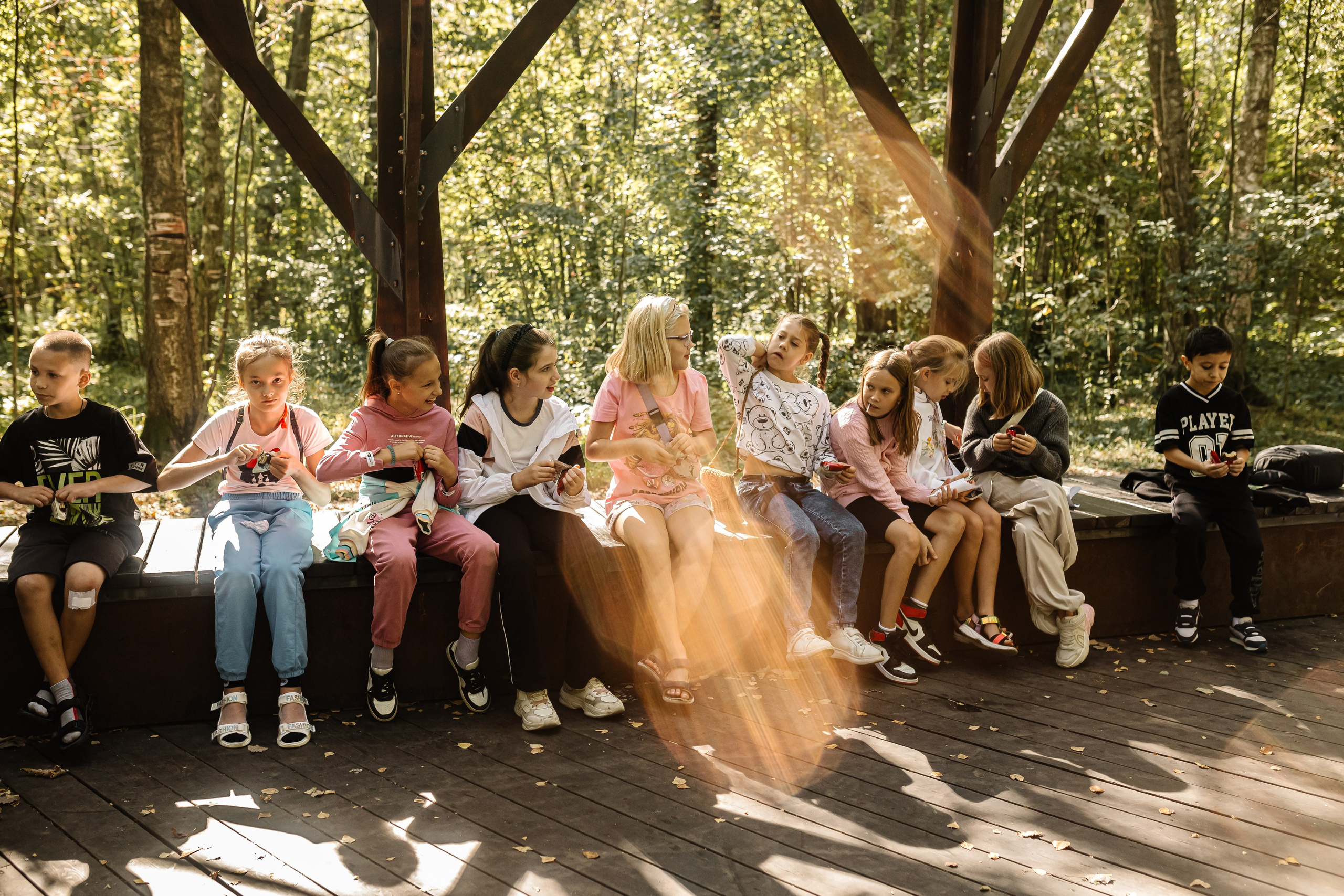 Репортаж школьной прогулки в парке. Семейный и женский фотограф в Москве Надежда Воробьева