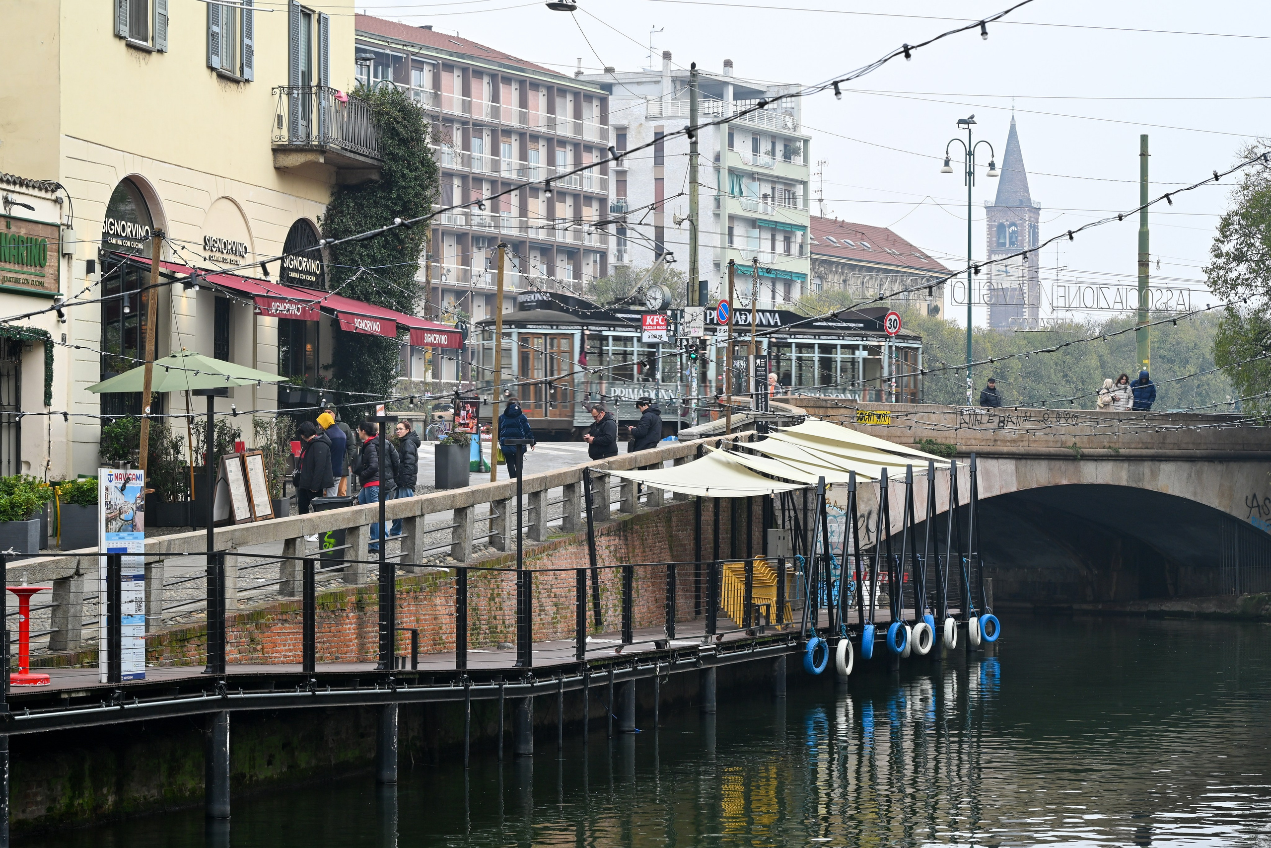 Milano: Navigli, City, Trams. Фотограф Минск