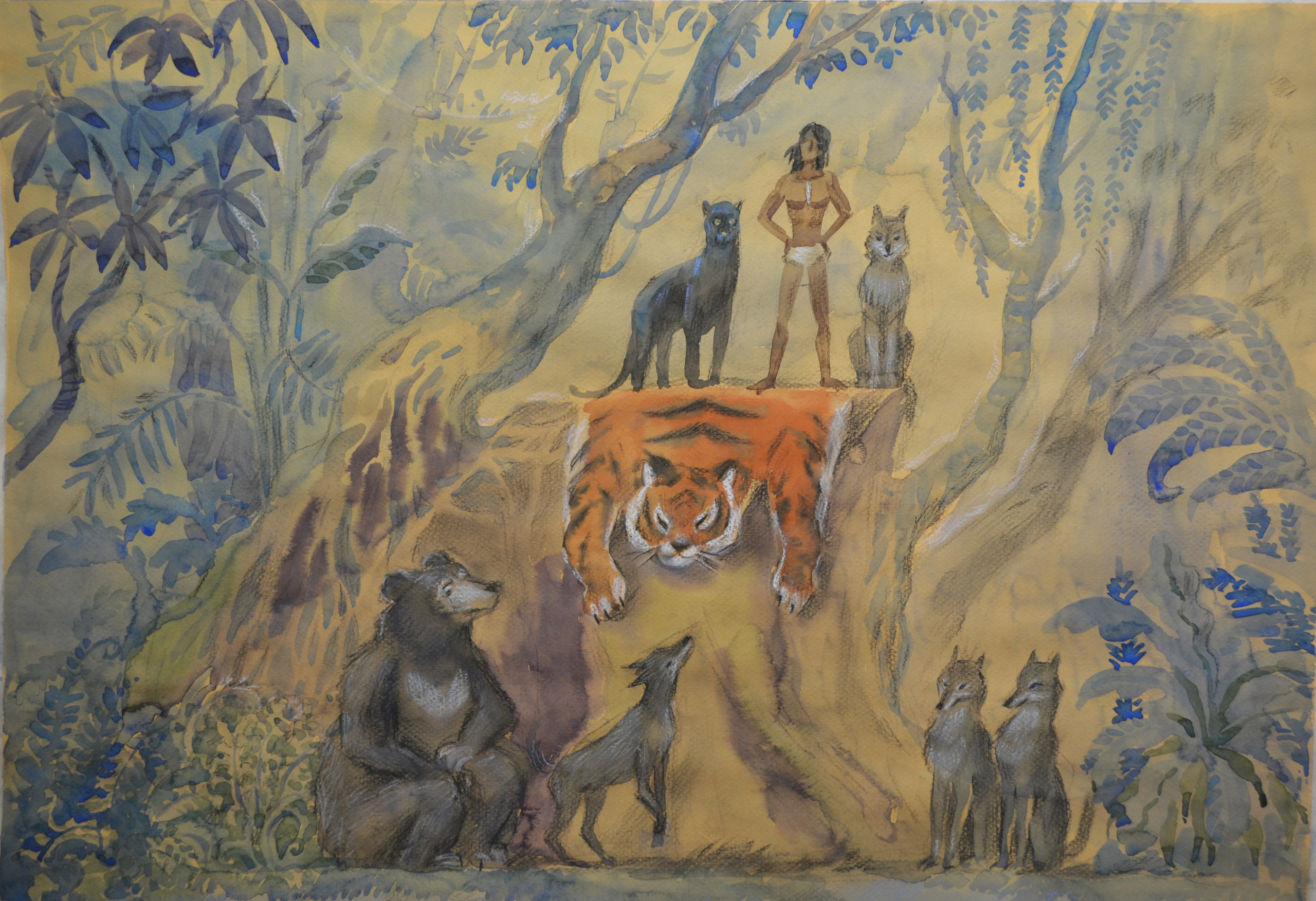 Mowgli, Jungle Book. Анна Гантимурова иллюстратор, театральный видеохудожник мультипликатор