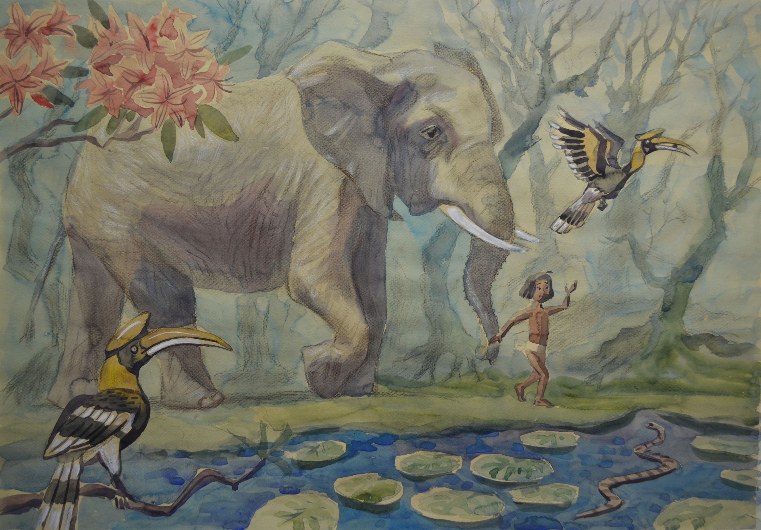 Mowgli, Jungle Book. Анна Гантимурова иллюстратор, театральный видеохудожник мультипликатор